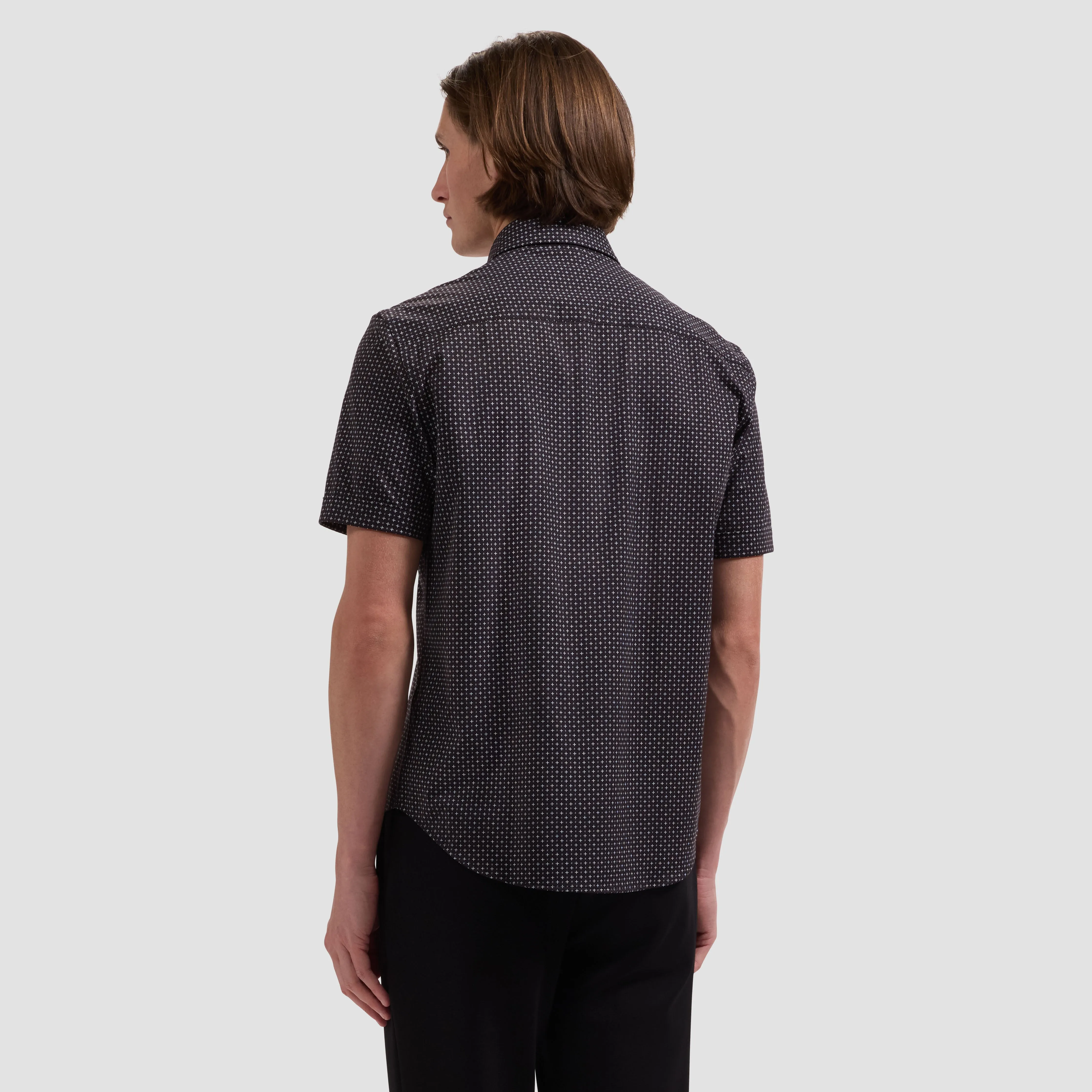 Miles OoohCotton Geometric Short-Sleeve Shirt sold by Bugatchi product image thumbnail 3