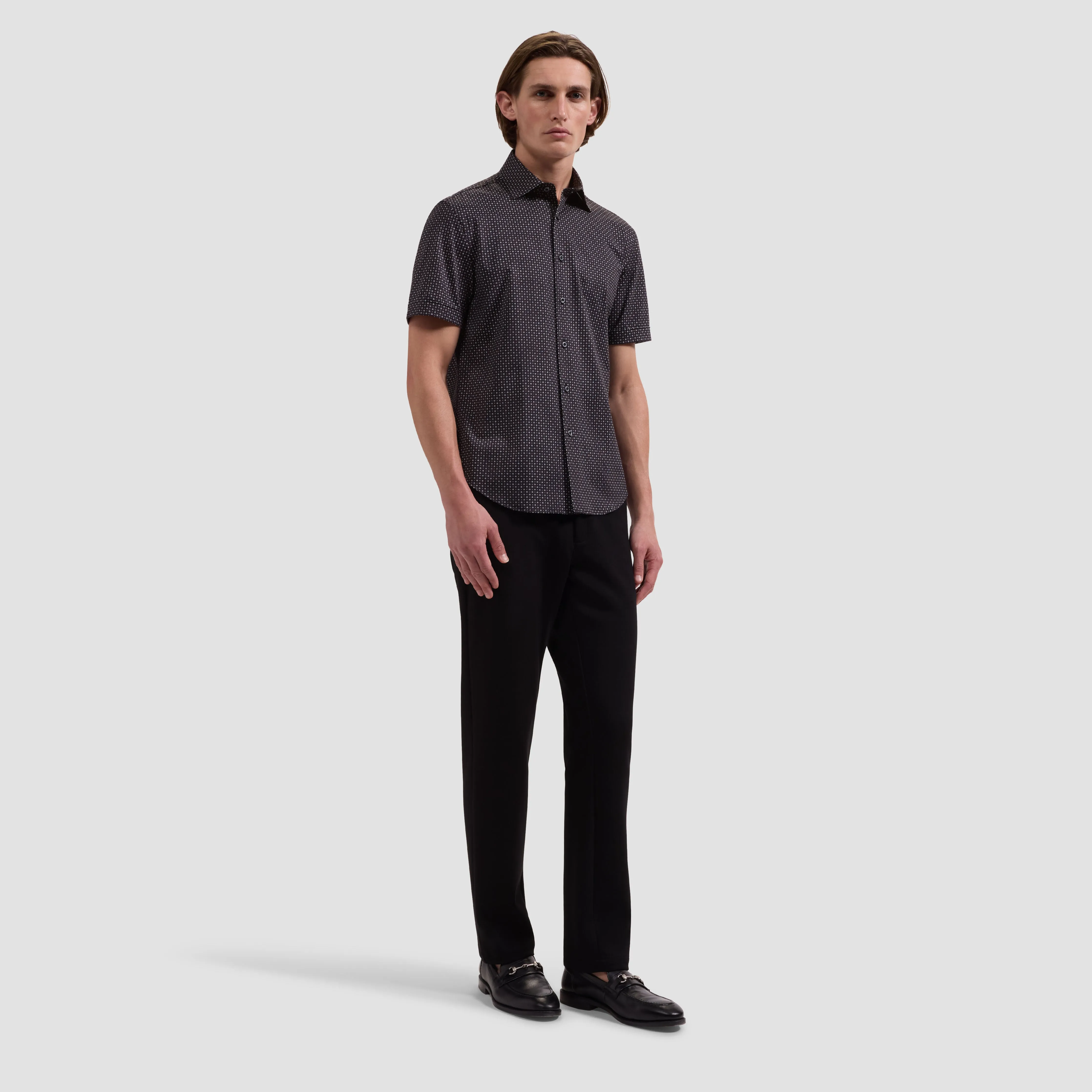 Miles OoohCotton Geometric Short-Sleeve Shirt sold by Bugatchi product image thumbnail 4