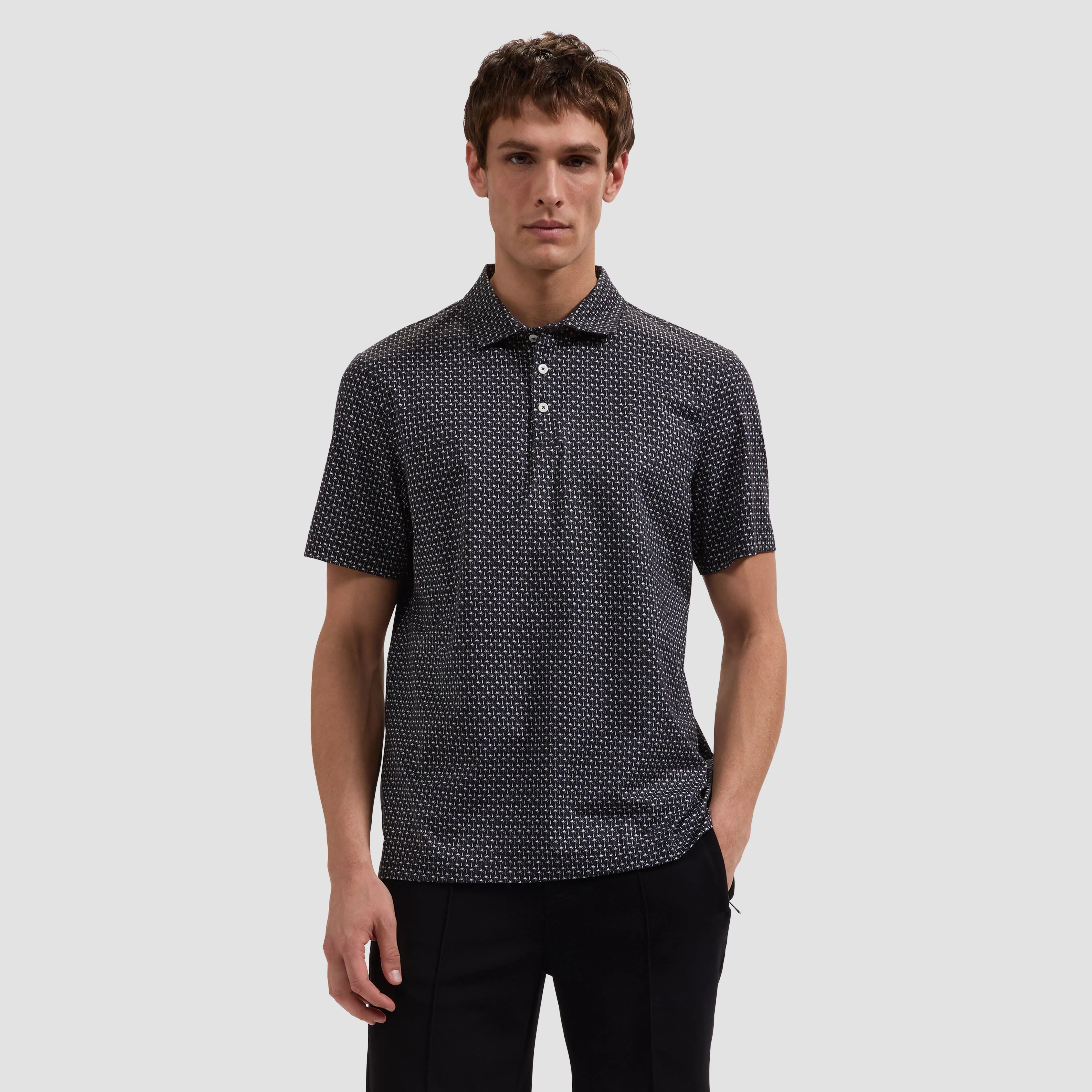 Victor OoohCotton Mini Palm Polo Shirt sold by Bugatchi product image thumbnail 2