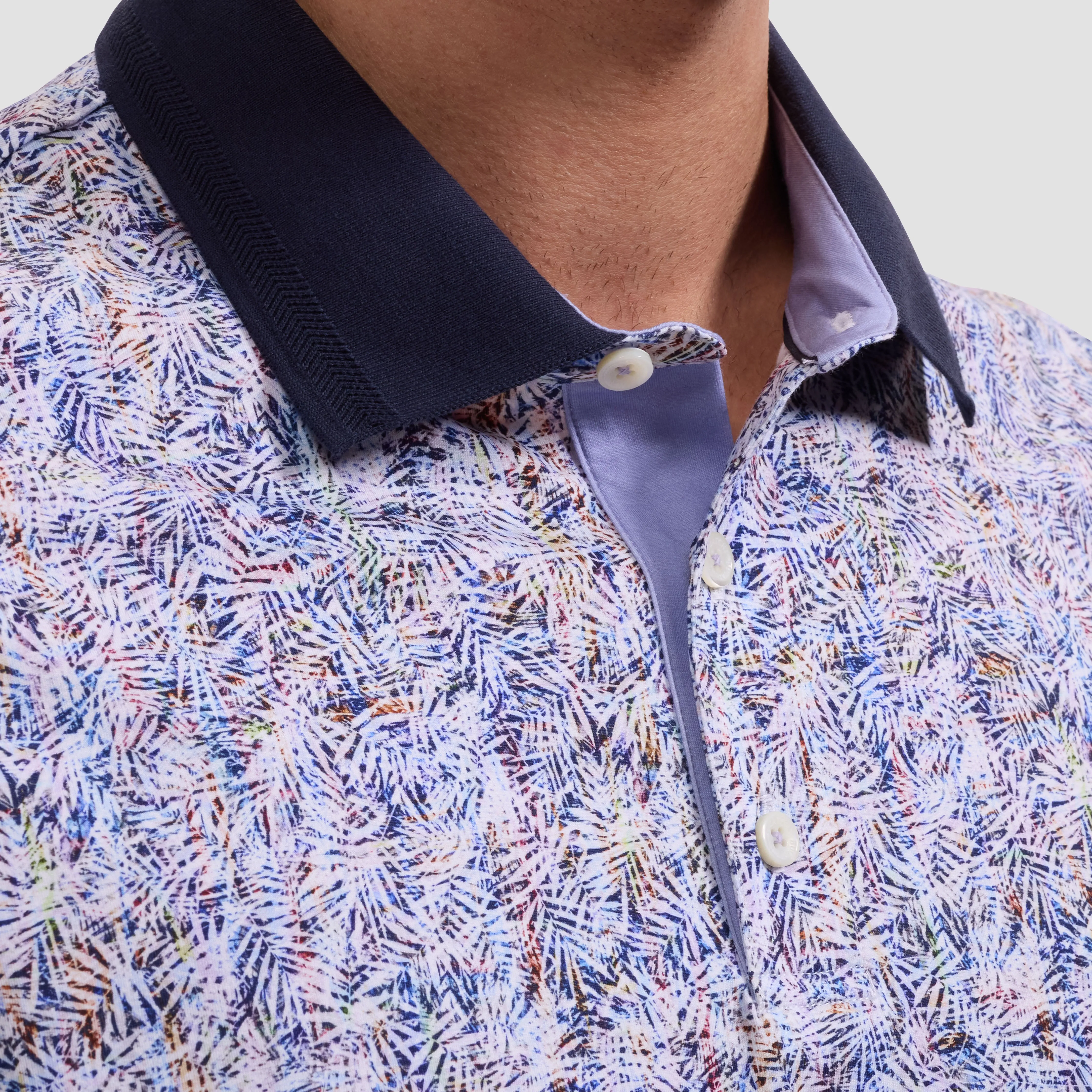 Vasco OoohCotton Leaf Print Polo Shirt sold by Bugatchi product image thumbnail 5