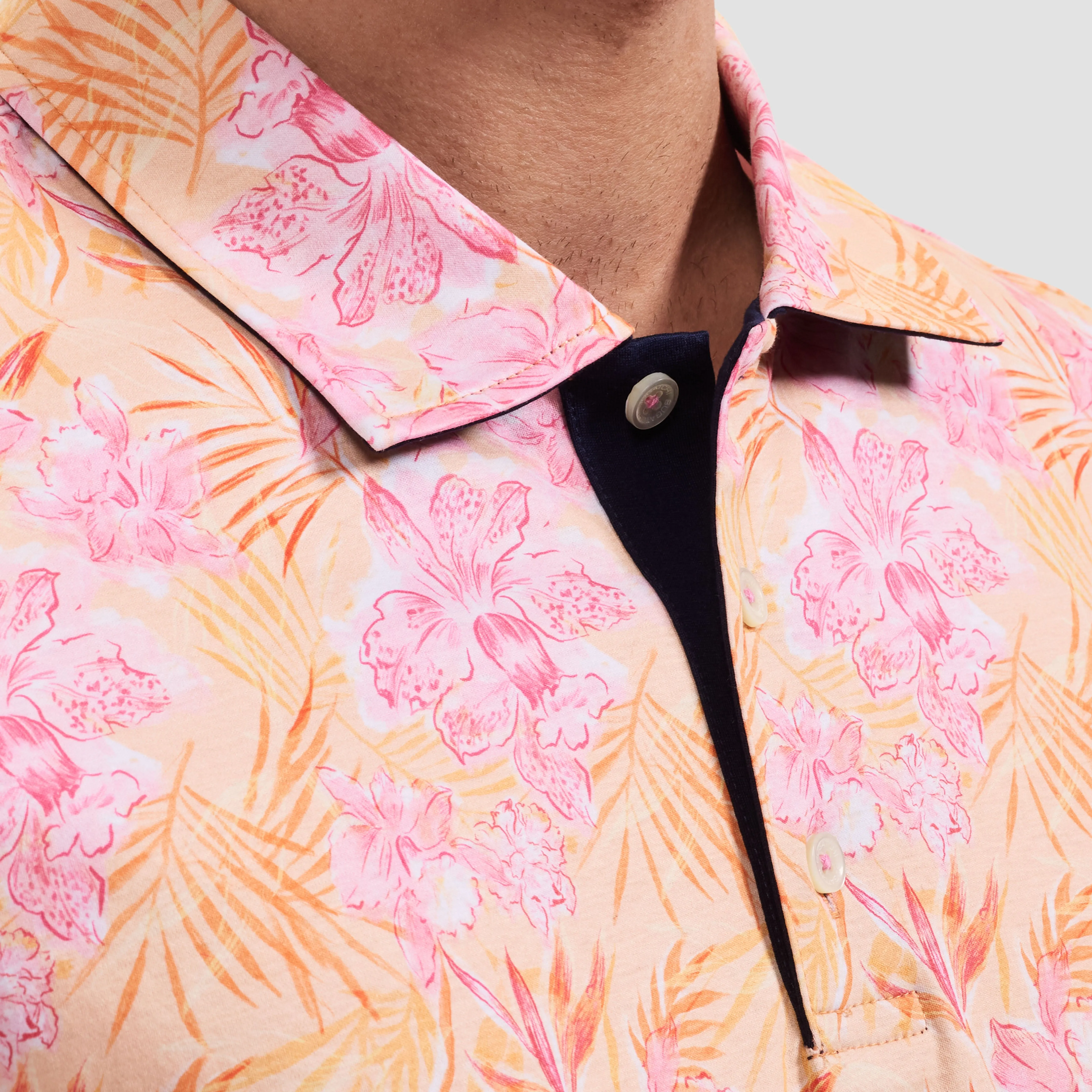 Hendrix Tropical Floral Polo Shirt sold by Bugatchi product image thumbnail 5