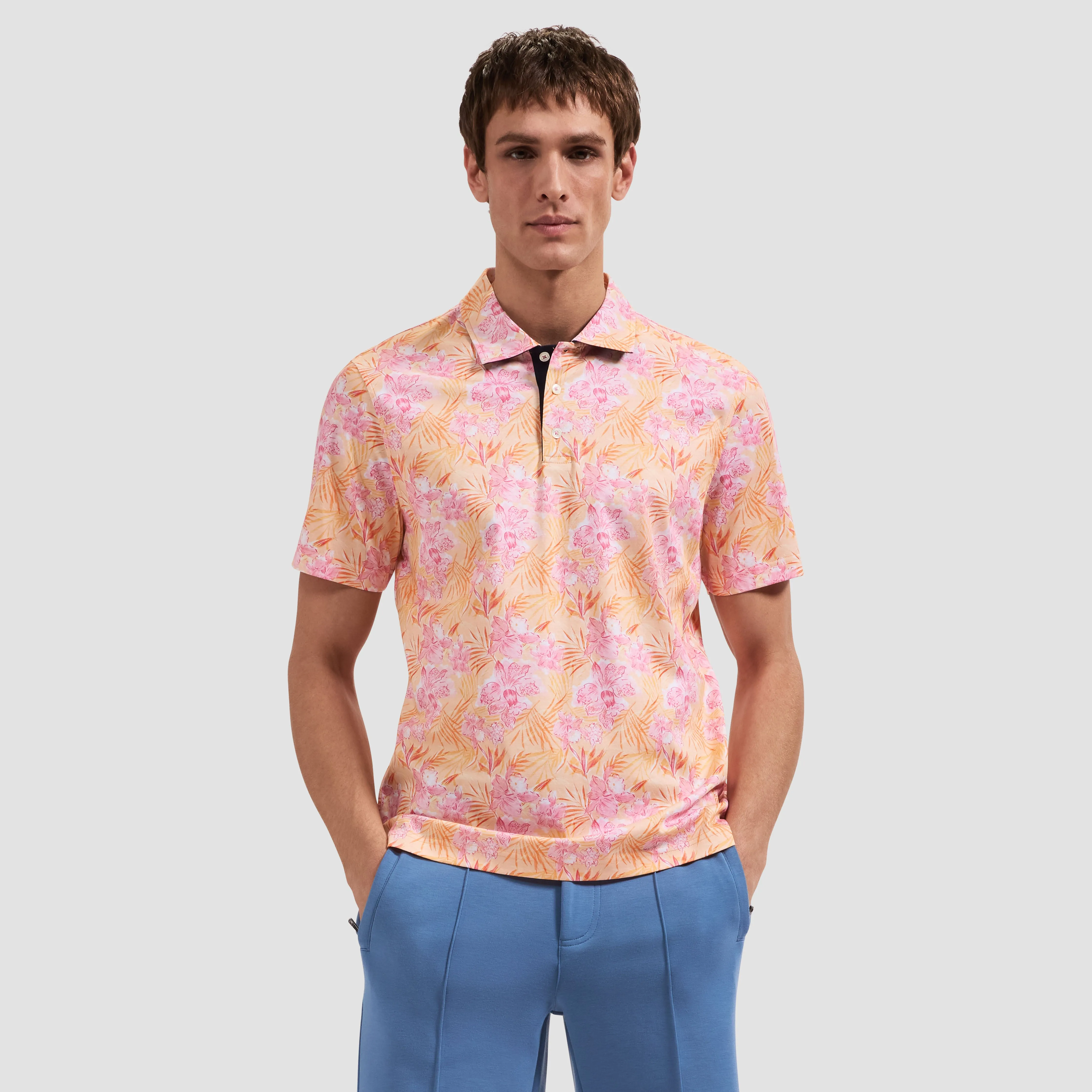 Hendrix Tropical Floral Polo Shirt sold by Bugatchi product image thumbnail 2