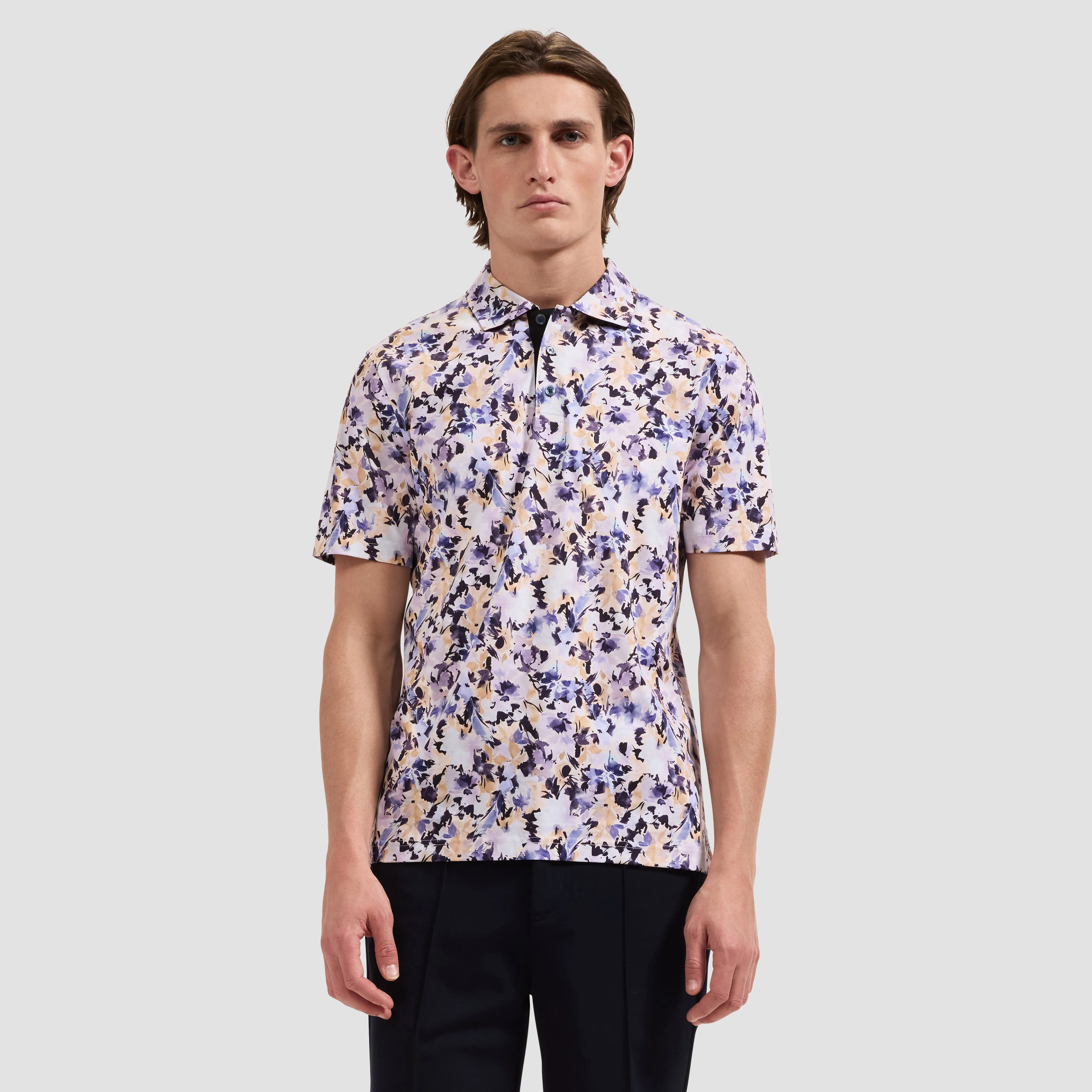 Hendrix Watercolor Floral Polo Shirt sold by Bugatchi product image thumbnail 2