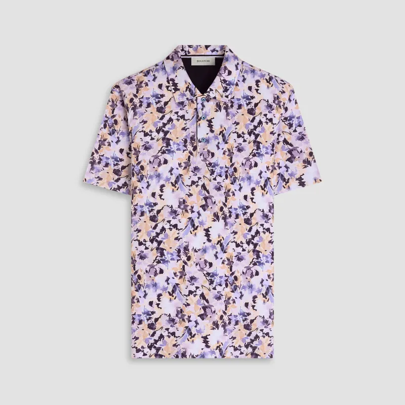Hendrix Watercolor Floral Polo Shirt made by Bugatchi