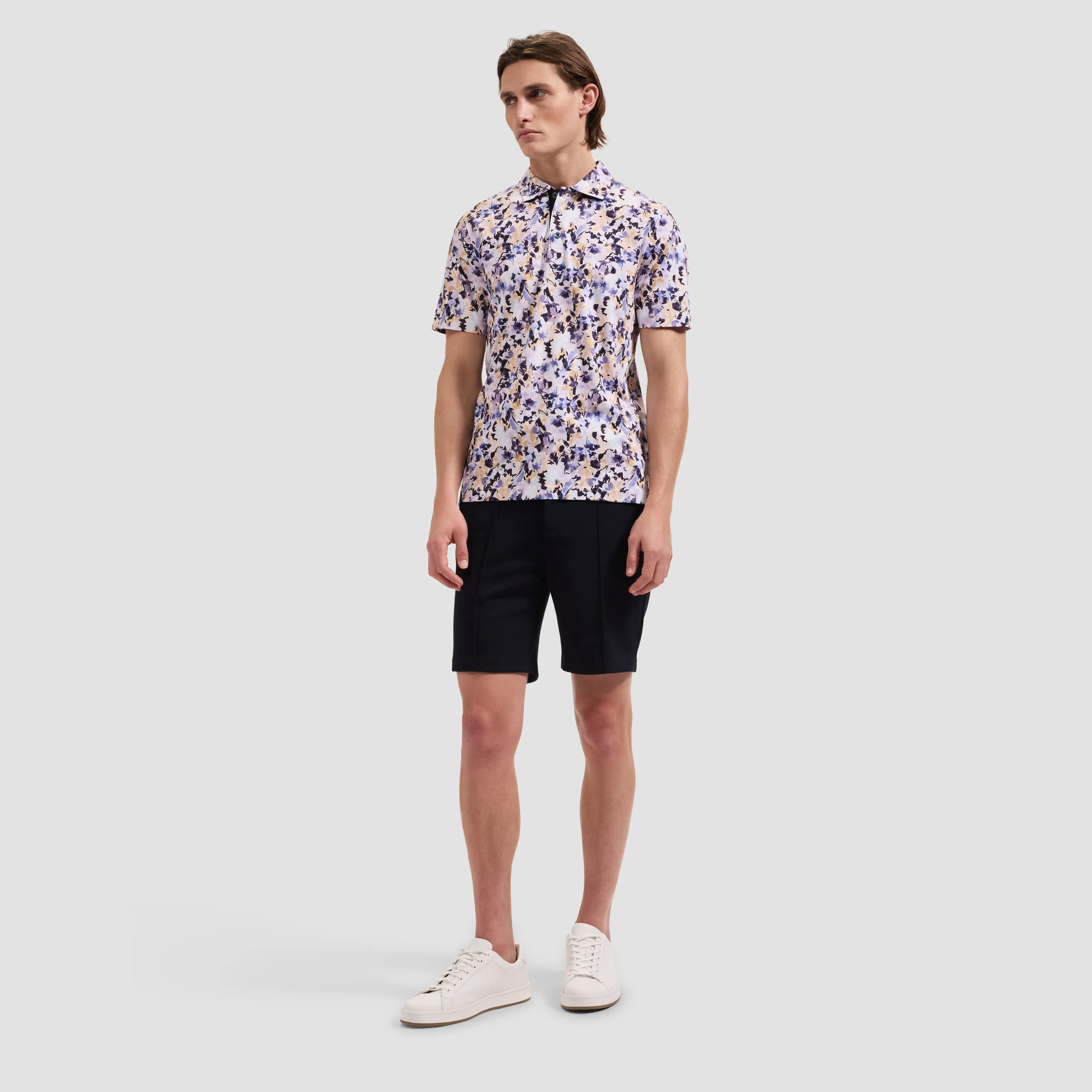 Hendrix Watercolor Floral Polo Shirt sold by Bugatchi product image thumbnail 4