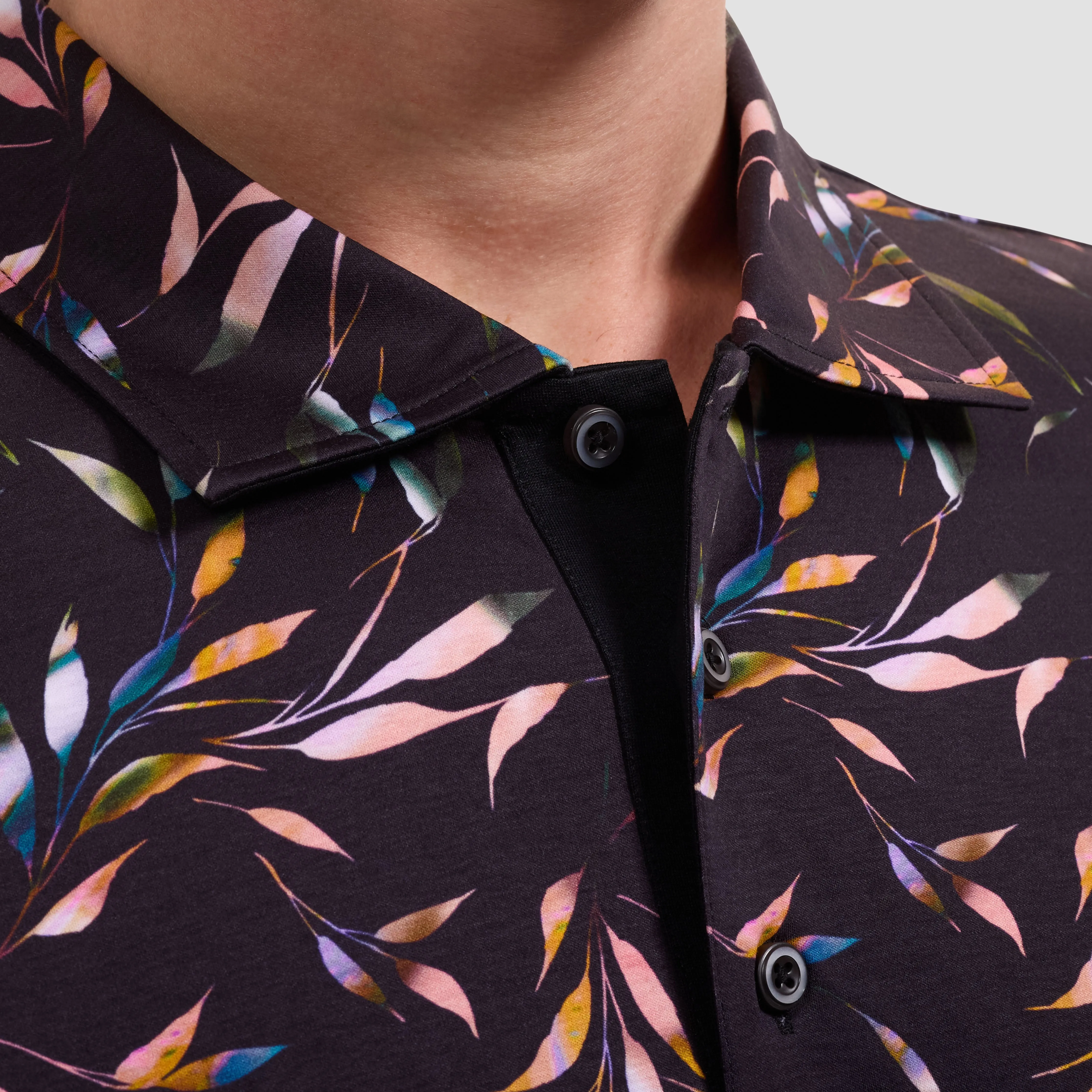 Hendrix Leaf Print Polo Shirt sold by Bugatchi product image thumbnail 5