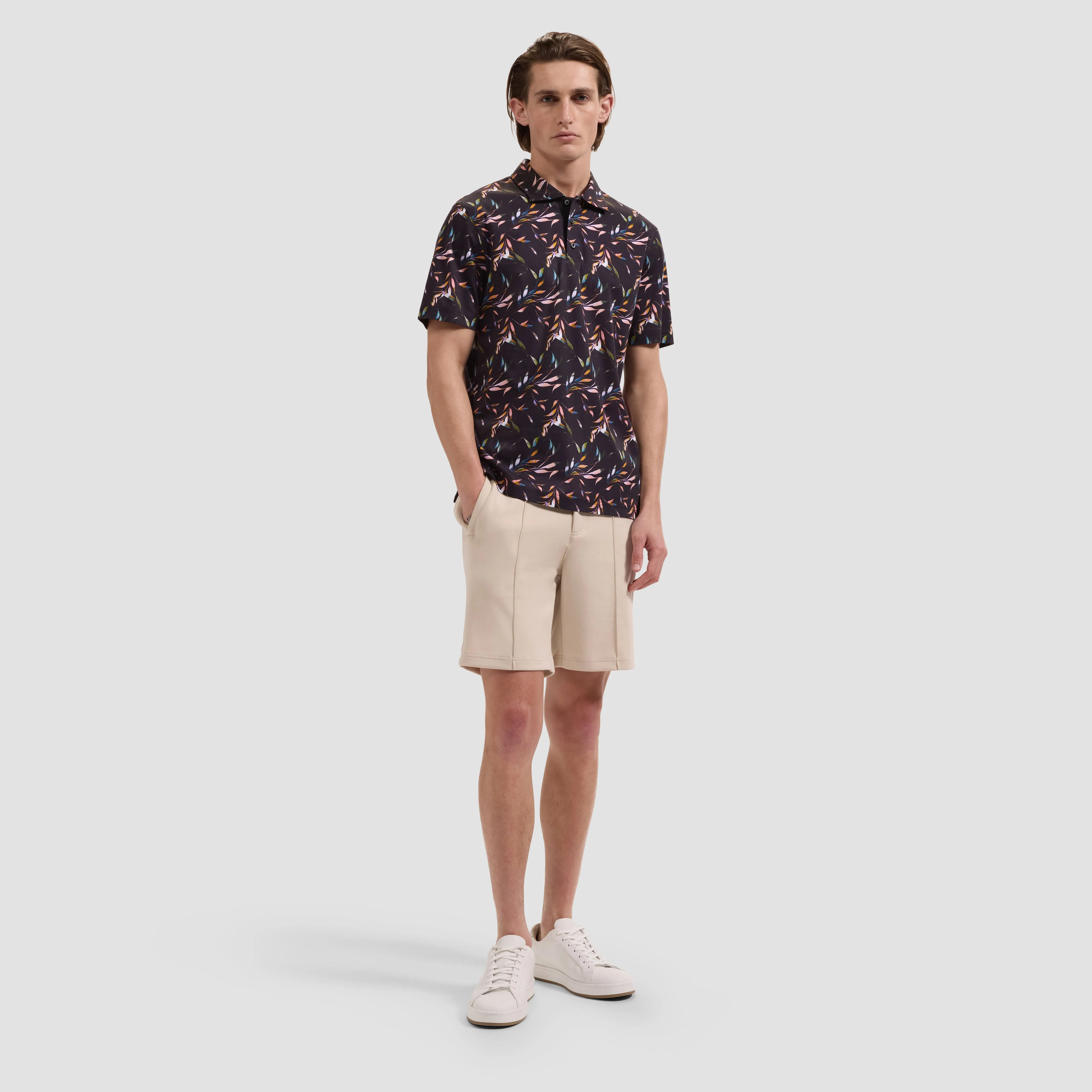 Hendrix Leaf Print Polo Shirt sold by Bugatchi product image thumbnail 4