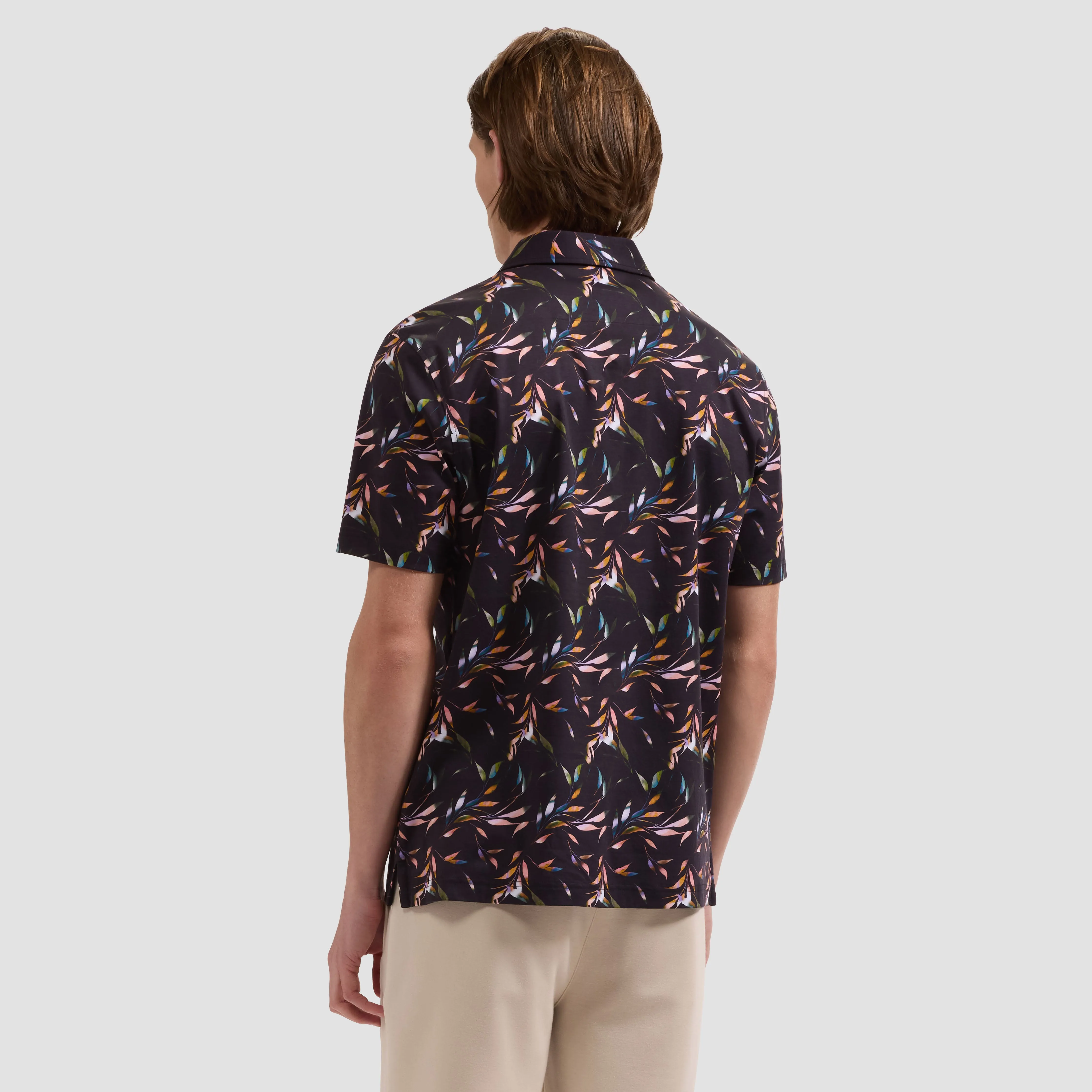 Hendrix Leaf Print Polo Shirt sold by Bugatchi product image thumbnail 3