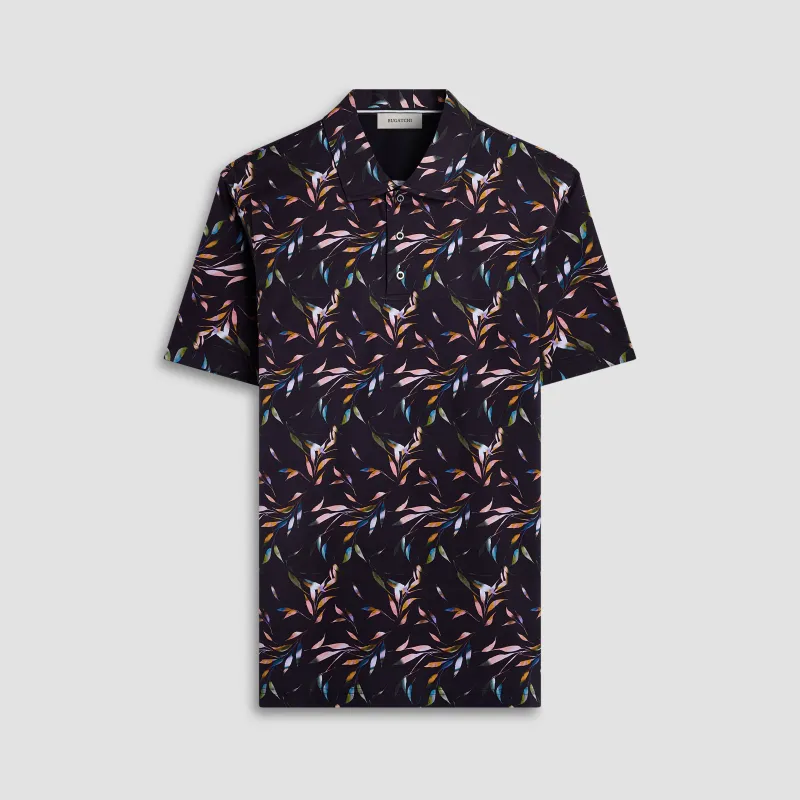 Hendrix Leaf Print Polo Shirt sold by Bugatchi