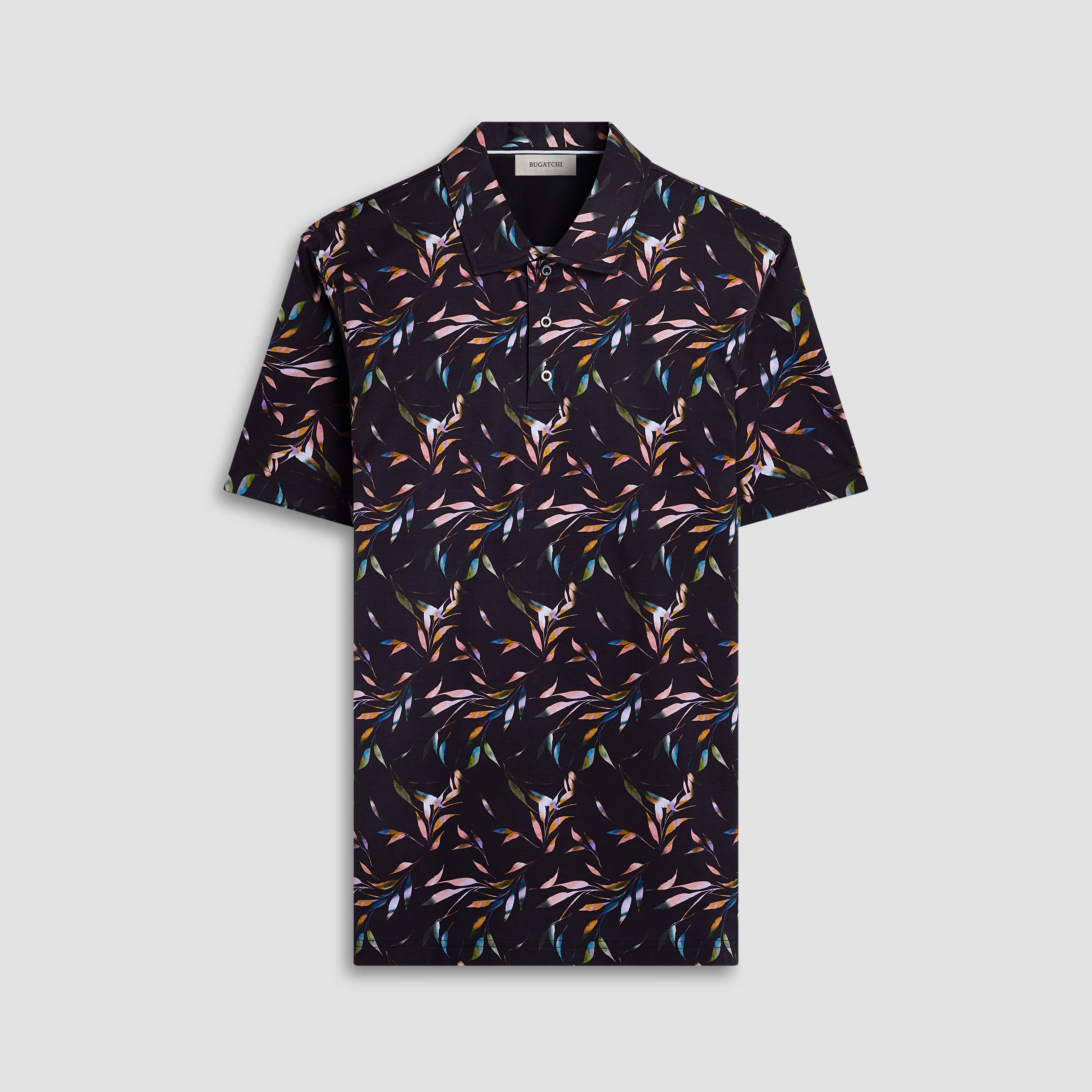 Hendrix Leaf Print Polo Shirt sold by Bugatchi