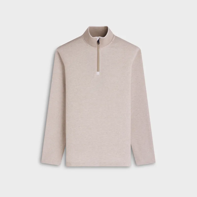 Performance Houndstooth Quarter-Zip Mock Neck Pullover made by Bugatchi