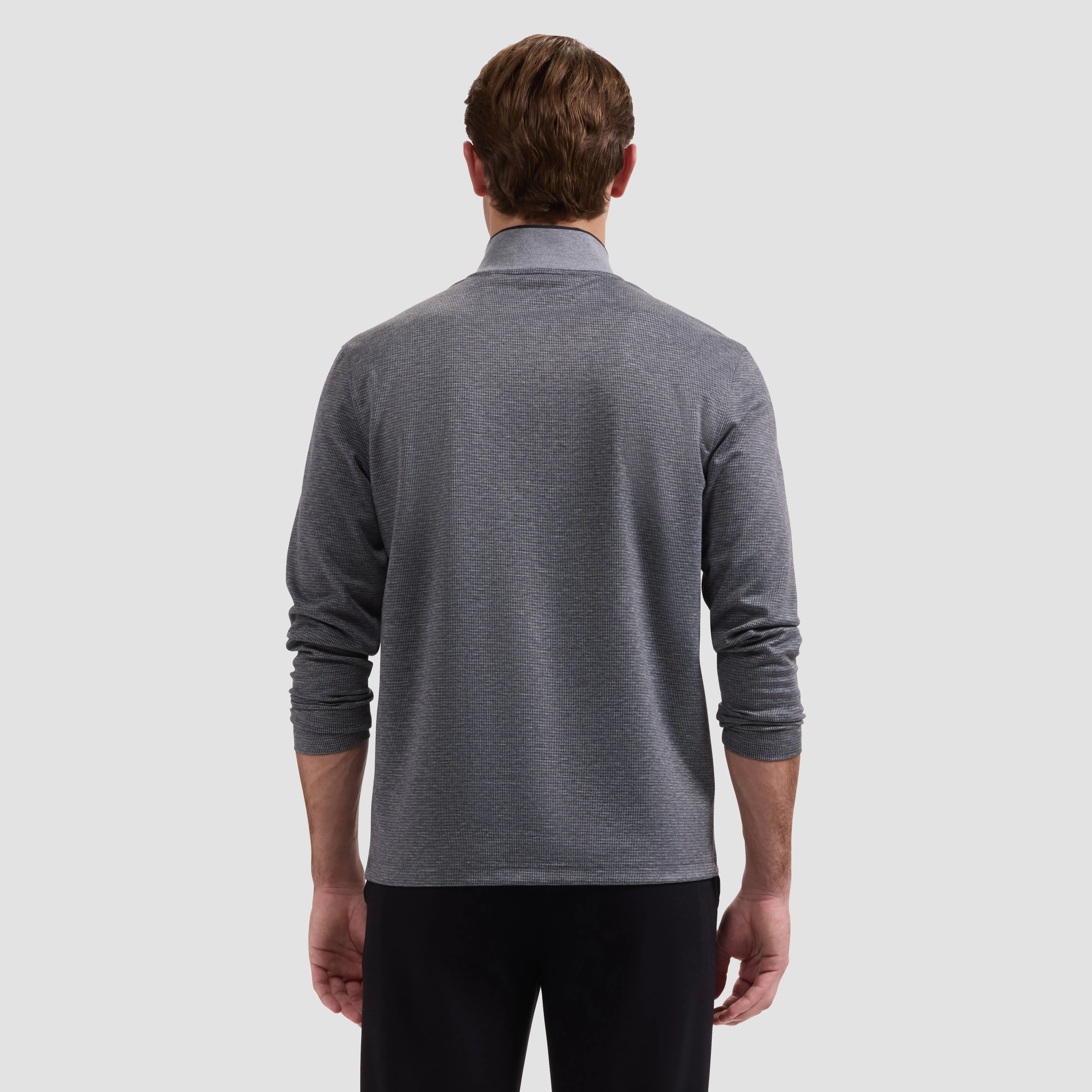 Performance Houndstooth Quarter-Zip Mock Neck Pullover sold by Bugatchi product image thumbnail 3