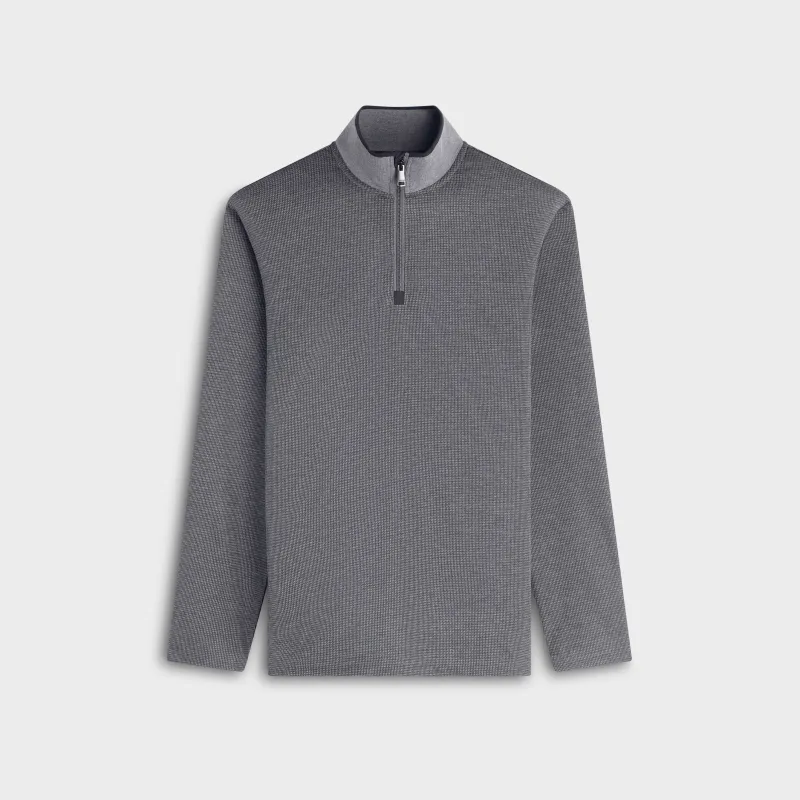 Performance Houndstooth Quarter-Zip Mock Neck Pullover sold by Bugatchi