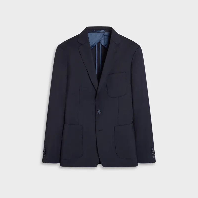Solid Wool Two-Button Blazer made by Bugatchi