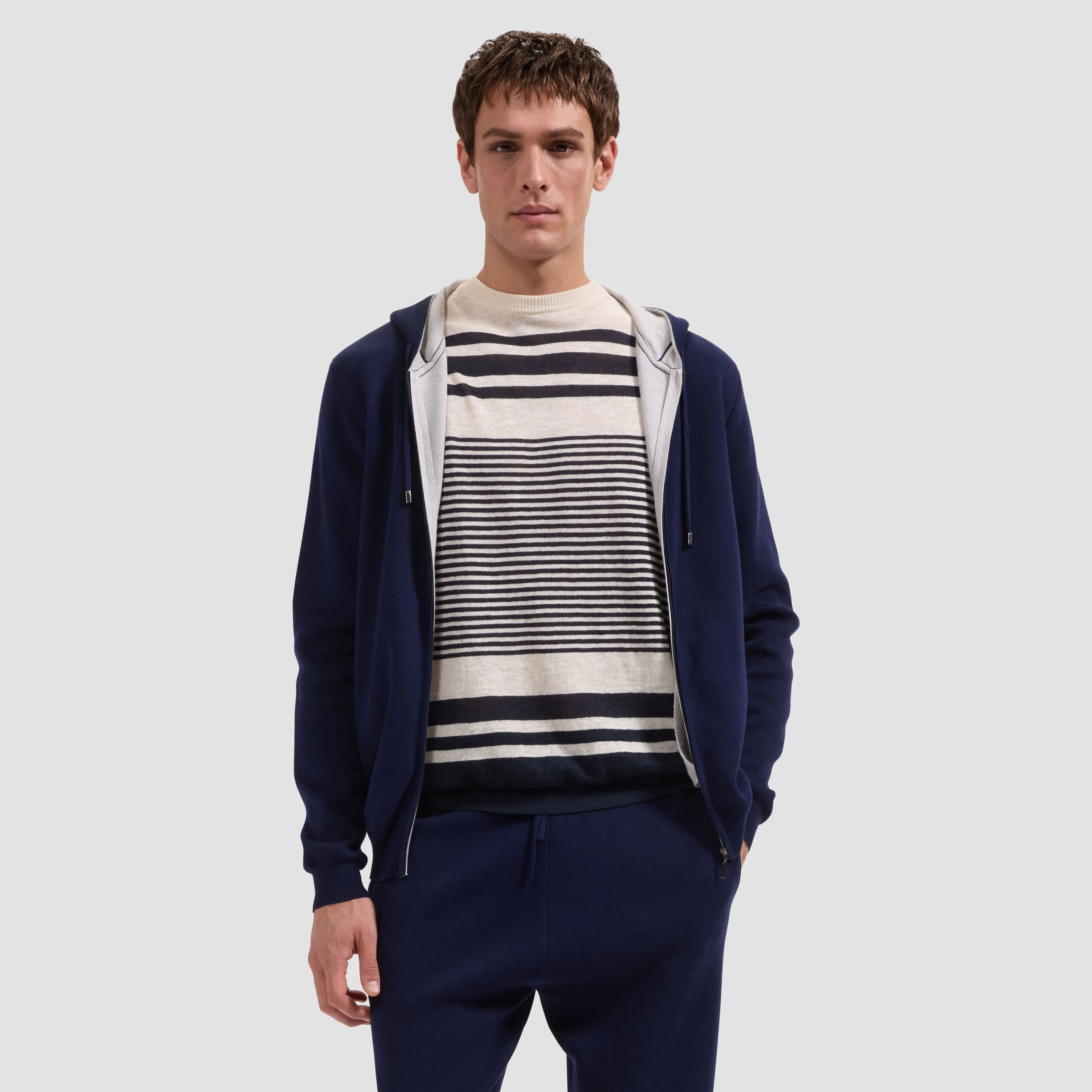 Solid Full-Zip Hoodie Sweater sold by Bugatchi product image thumbnail 2