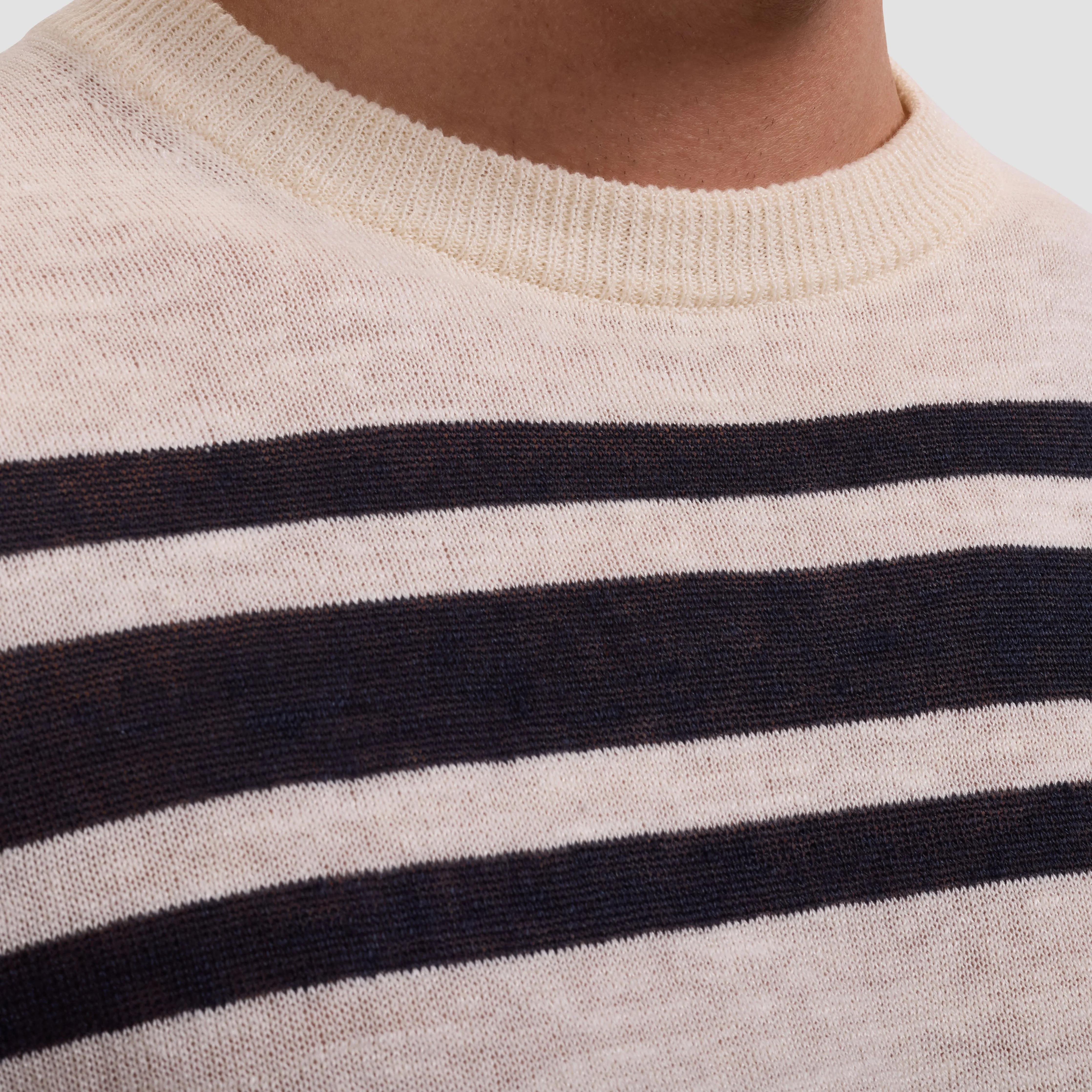 Striped Short-Sleeve Crewneck Sweater sold by Bugatchi product image thumbnail 5