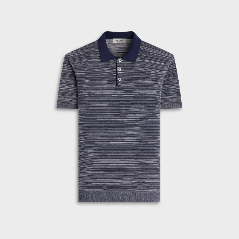 Space-Dyed Short-Sleeve Polo Sweater made by Bugatchi