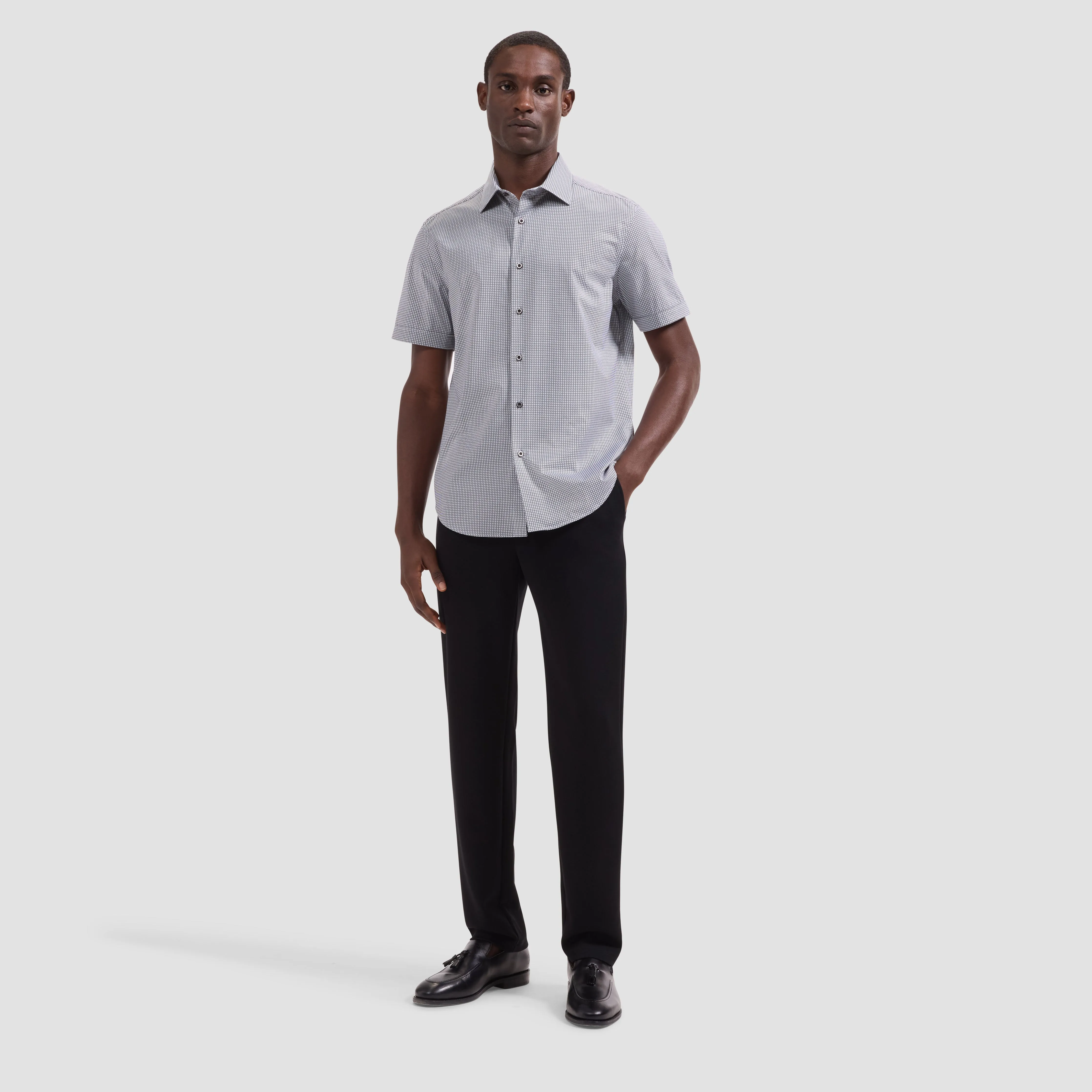 Miles OoohCotton Geometric Short-Sleeve Shirt sold by Bugatchi product image thumbnail 4