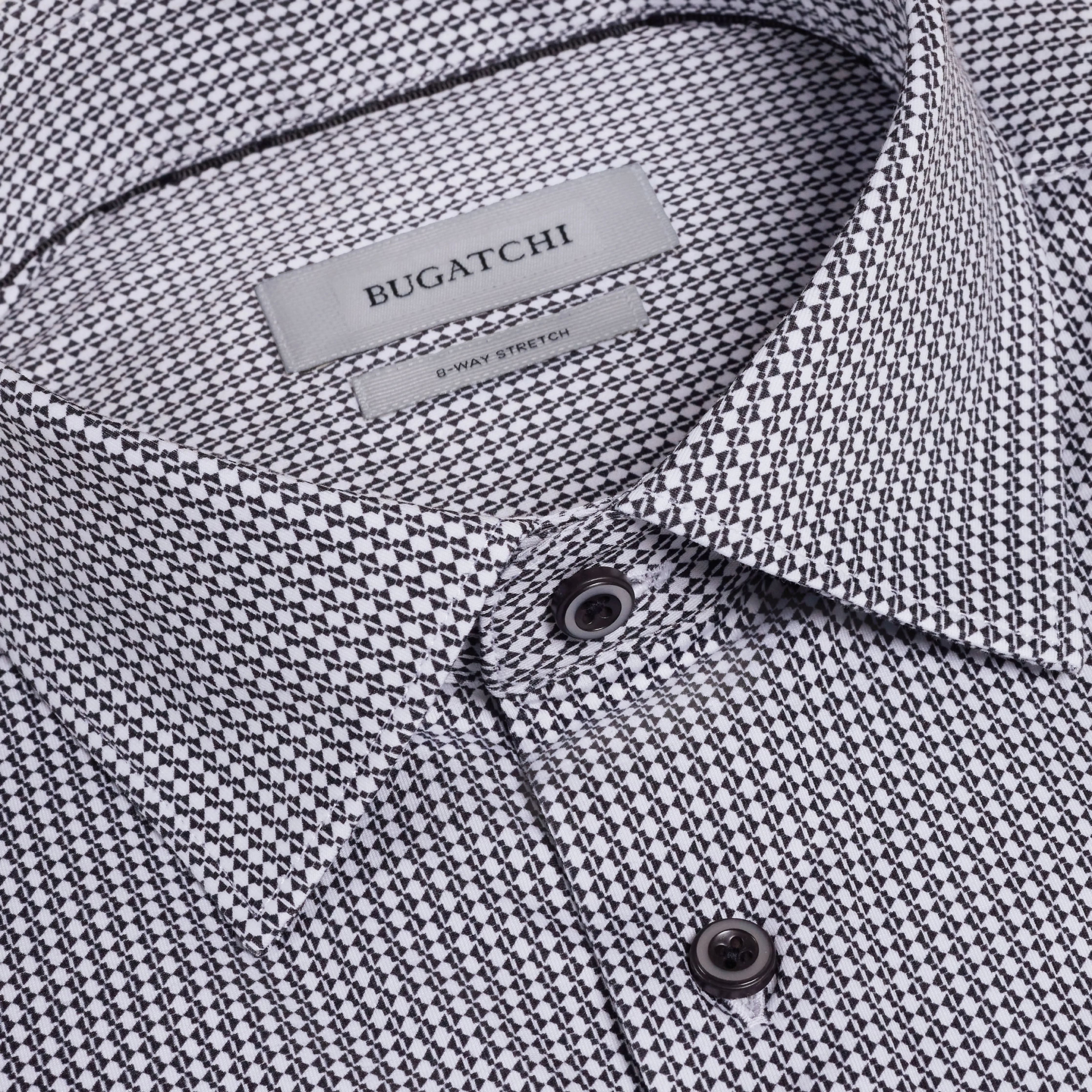 Miles OoohCotton Geometric Short-Sleeve Shirt sold by Bugatchi product image thumbnail 5