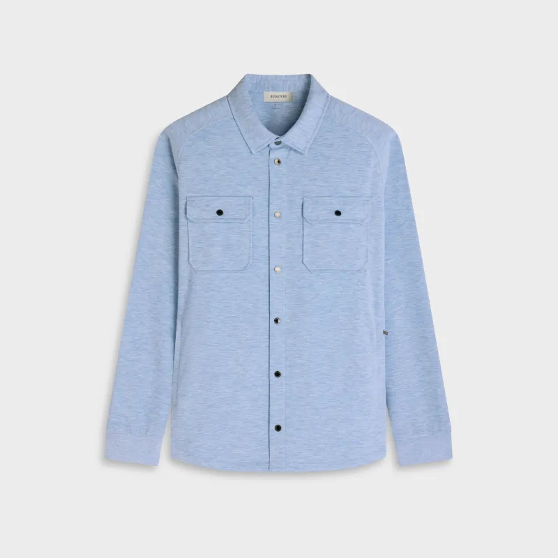 Soft Touch Melange Knit Shirt made by Bugatchi