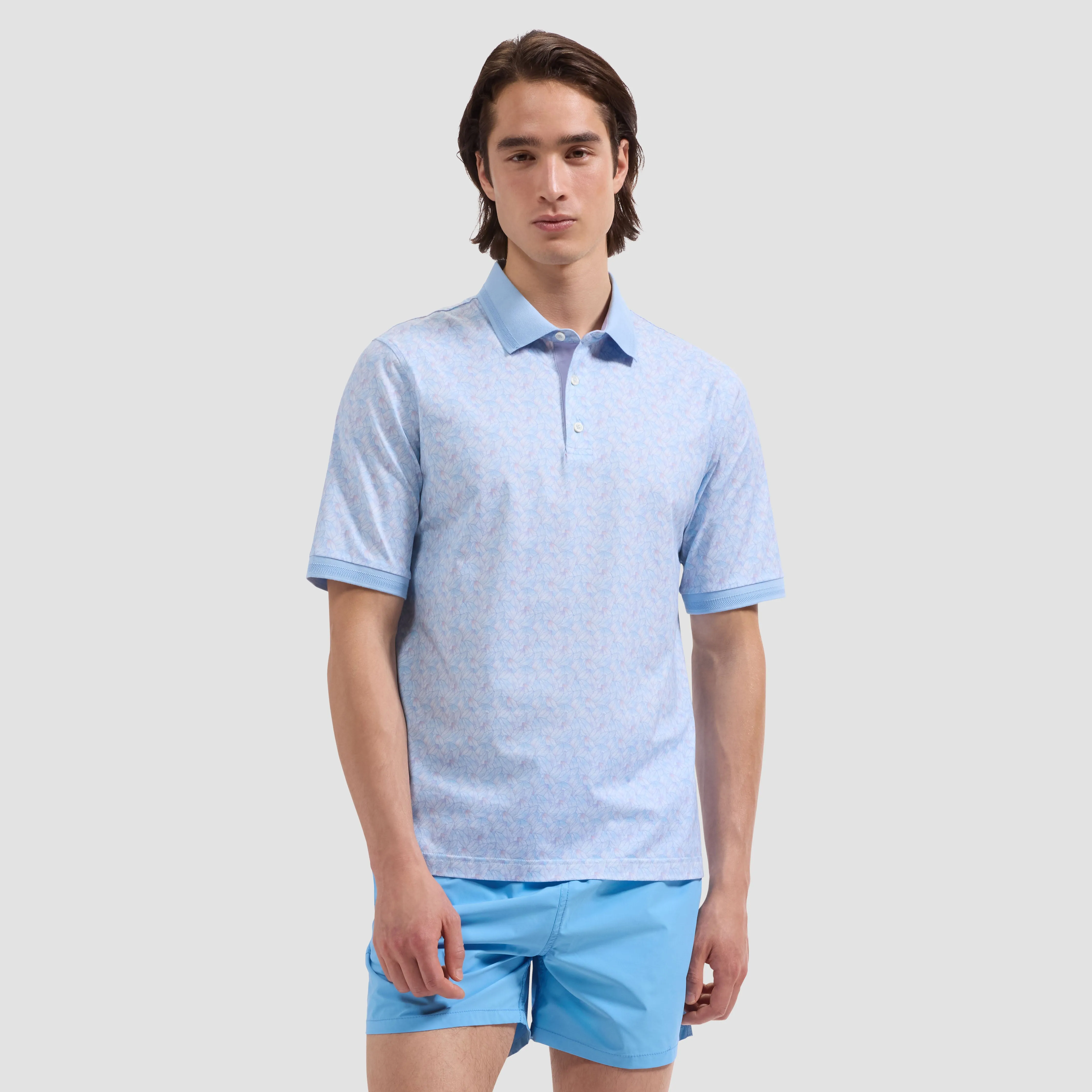 Vasco OoohCotton Leaf Print Polo Shirt sold by Bugatchi product image thumbnail 2