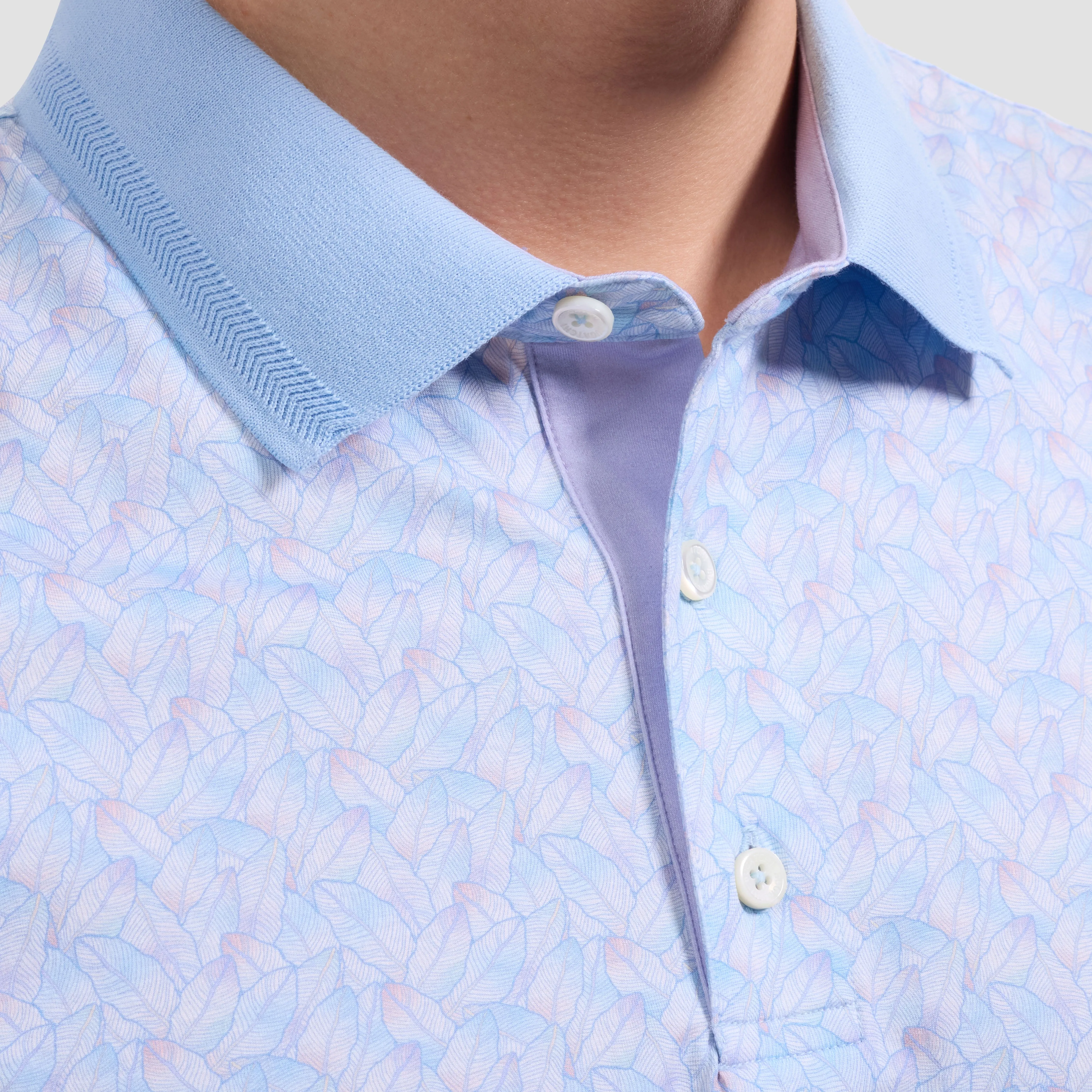 Vasco OoohCotton Leaf Print Polo Shirt sold by Bugatchi product image thumbnail 5