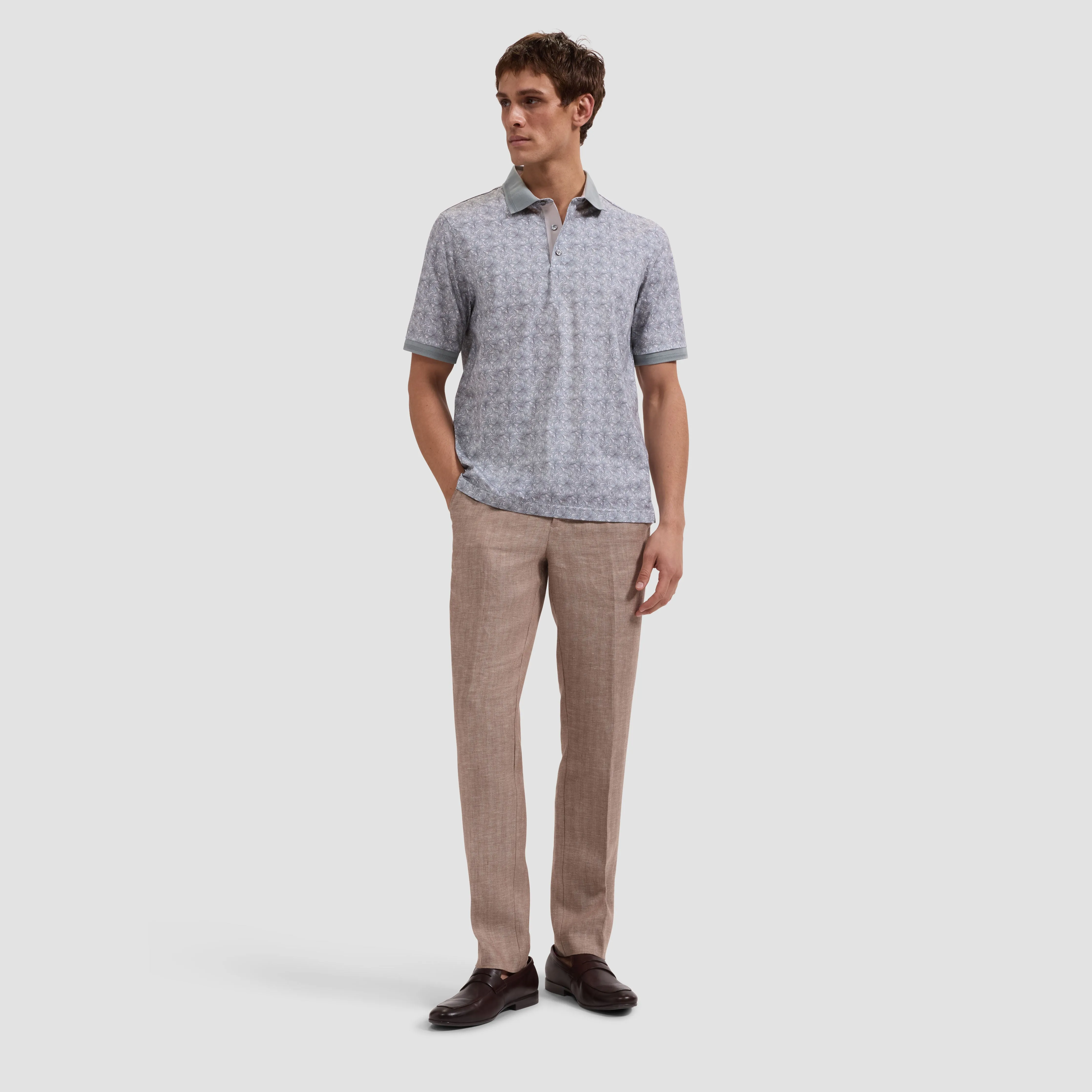 Vasco OoohCotton Leaf Print Polo Shirt sold by Bugatchi product image thumbnail 4