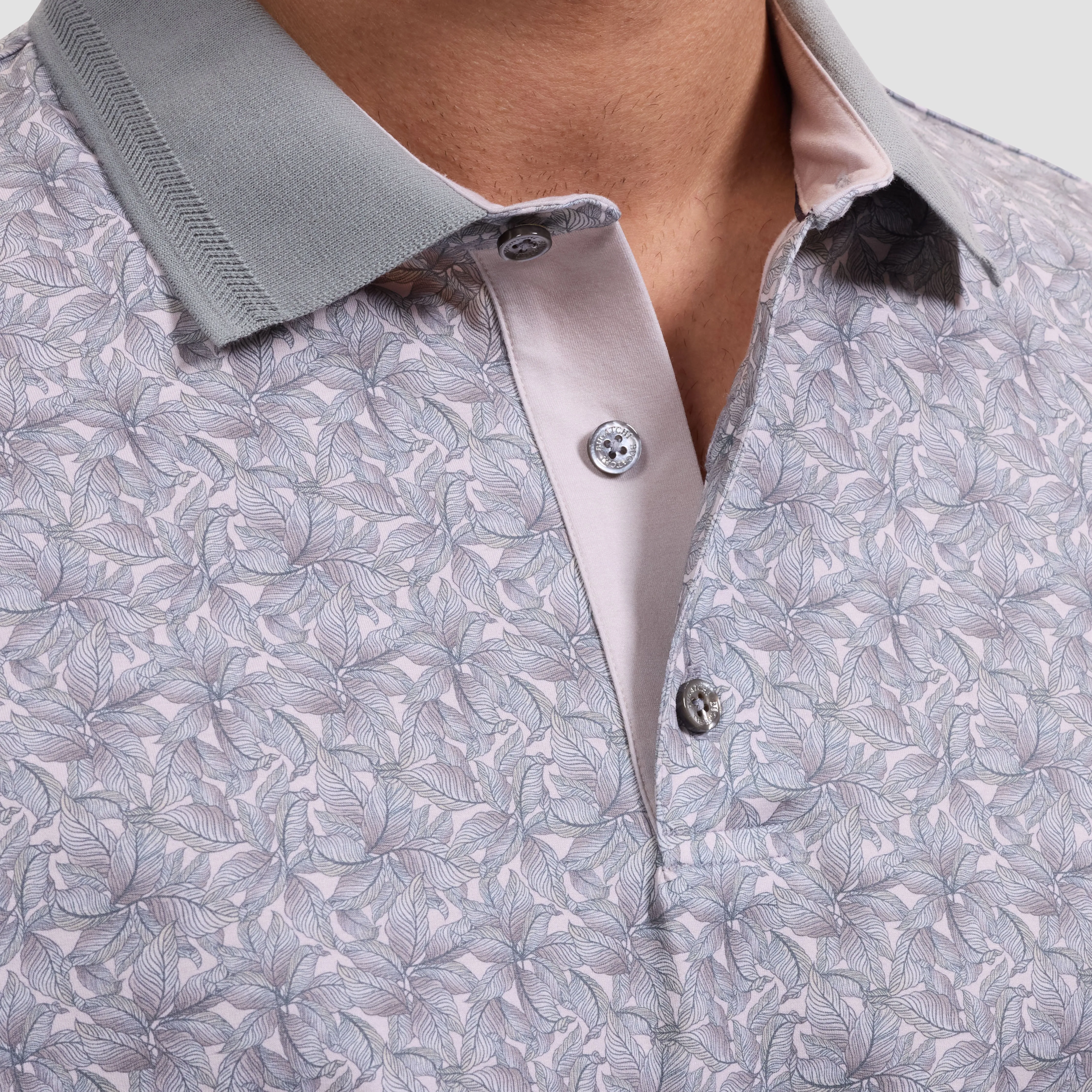 Vasco OoohCotton Leaf Print Polo Shirt sold by Bugatchi product image thumbnail 5