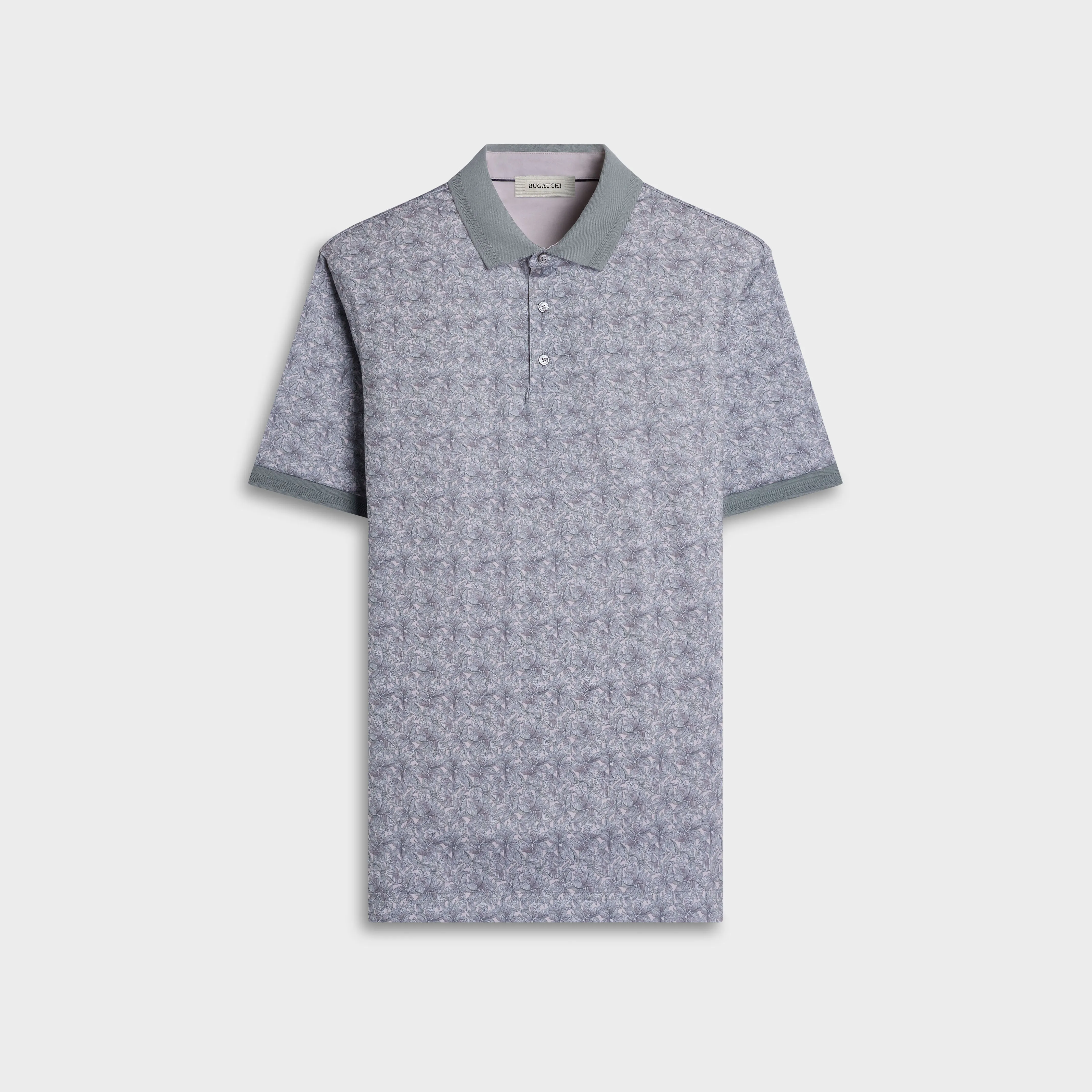 Vasco OoohCotton Leaf Print Polo Shirt sold by Bugatchi