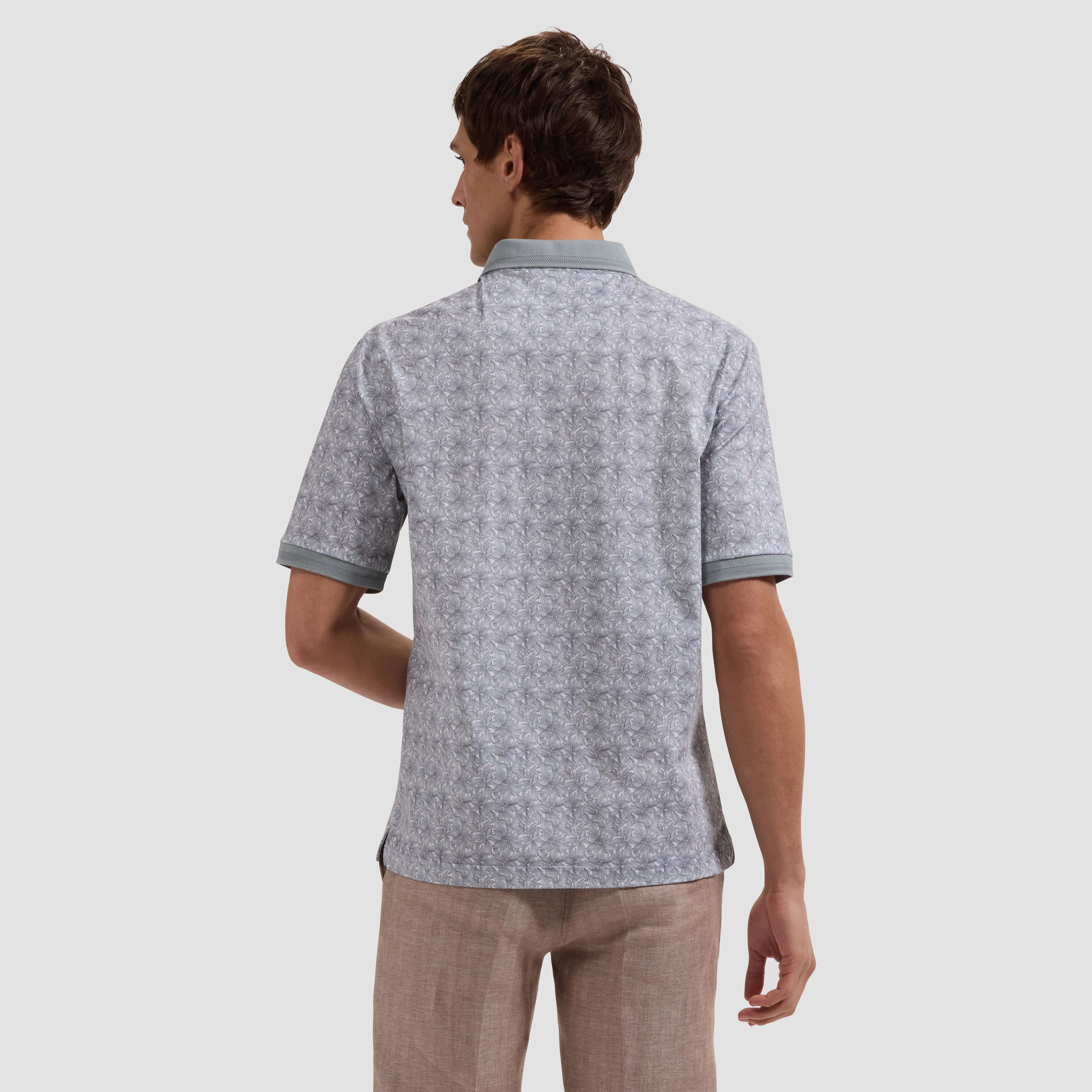 Vasco OoohCotton Leaf Print Polo Shirt sold by Bugatchi product image thumbnail 3