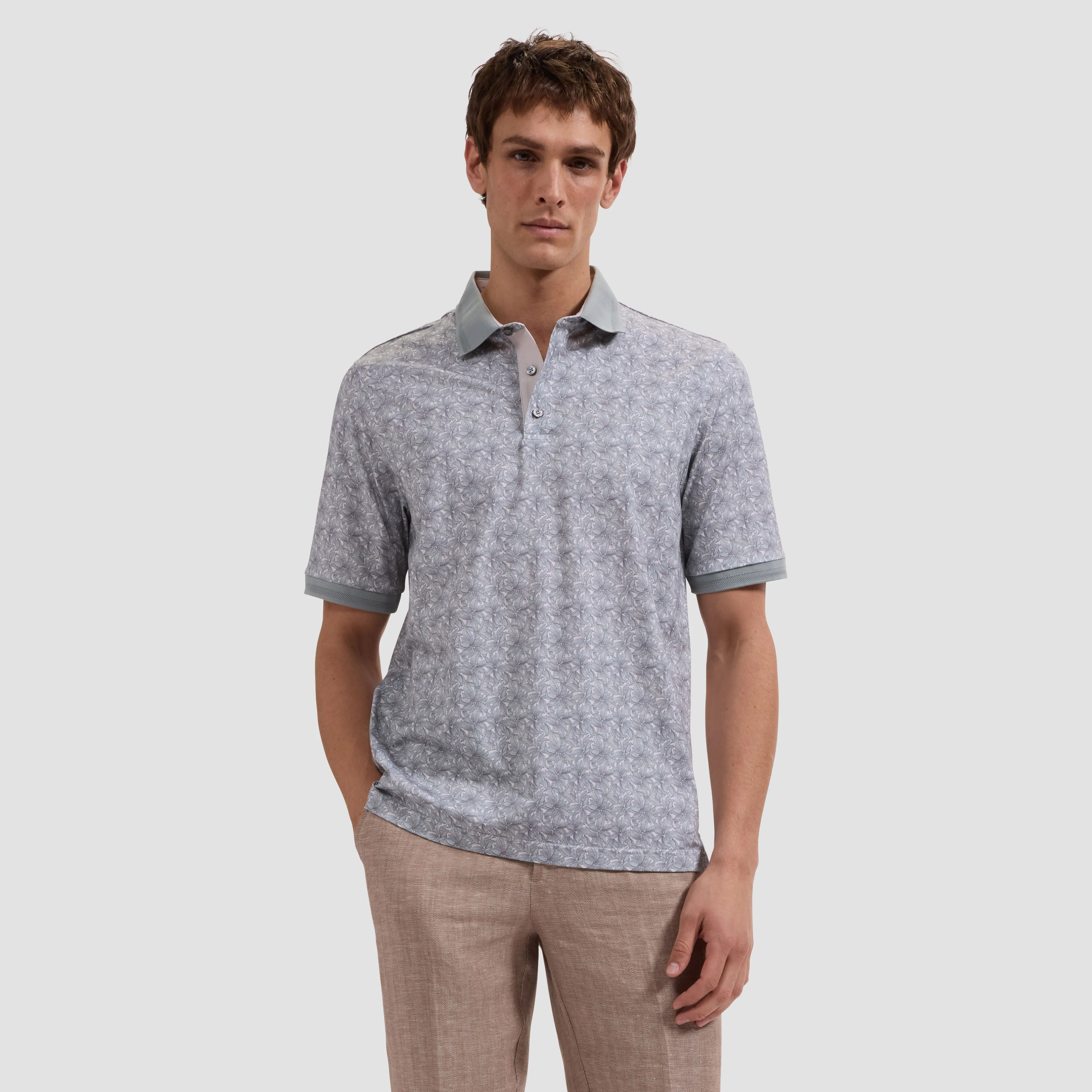 Vasco OoohCotton Leaf Print Polo Shirt sold by Bugatchi product image thumbnail 2