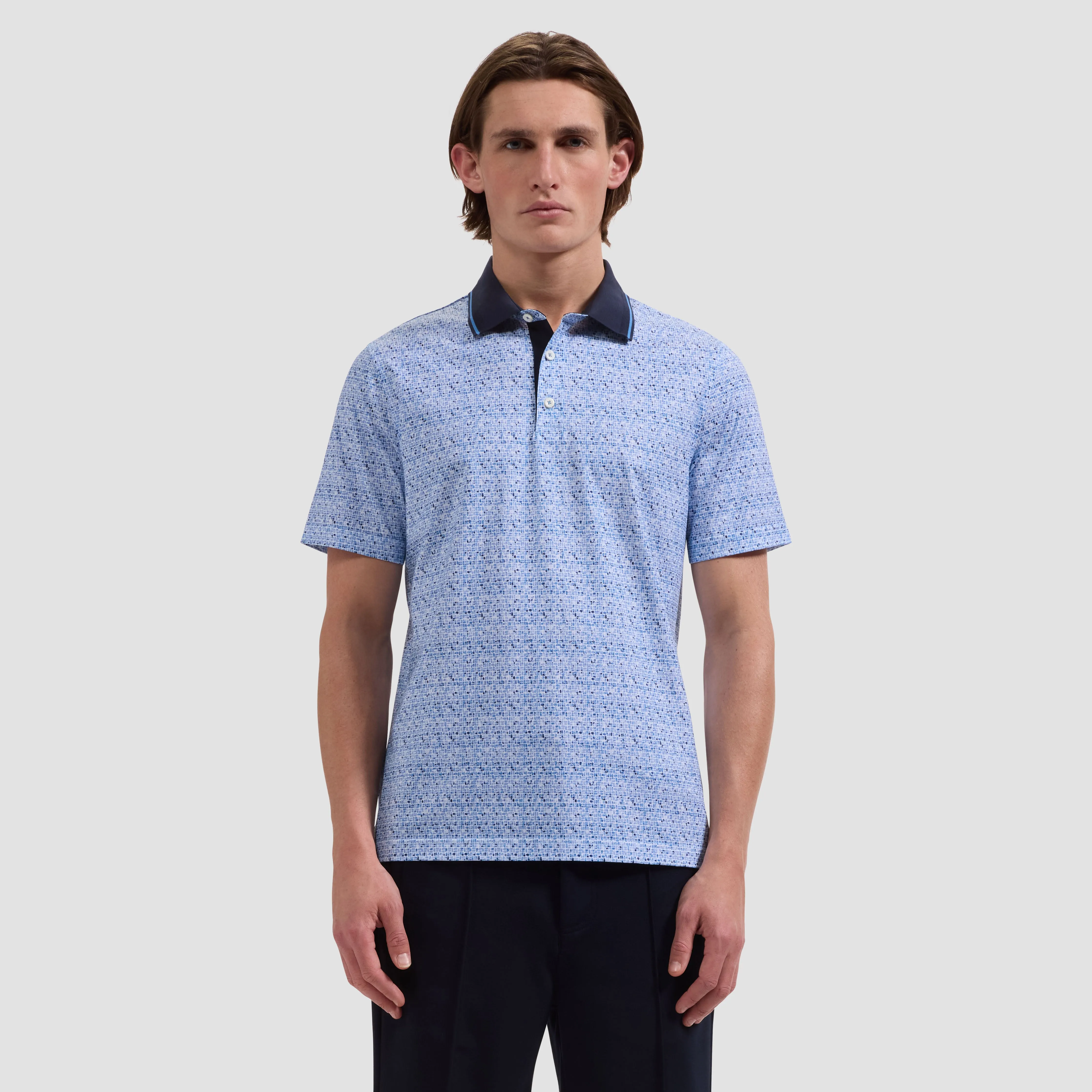 Vidal OoohCotton Mosaic Polo Shirt sold by Bugatchi product image thumbnail 2