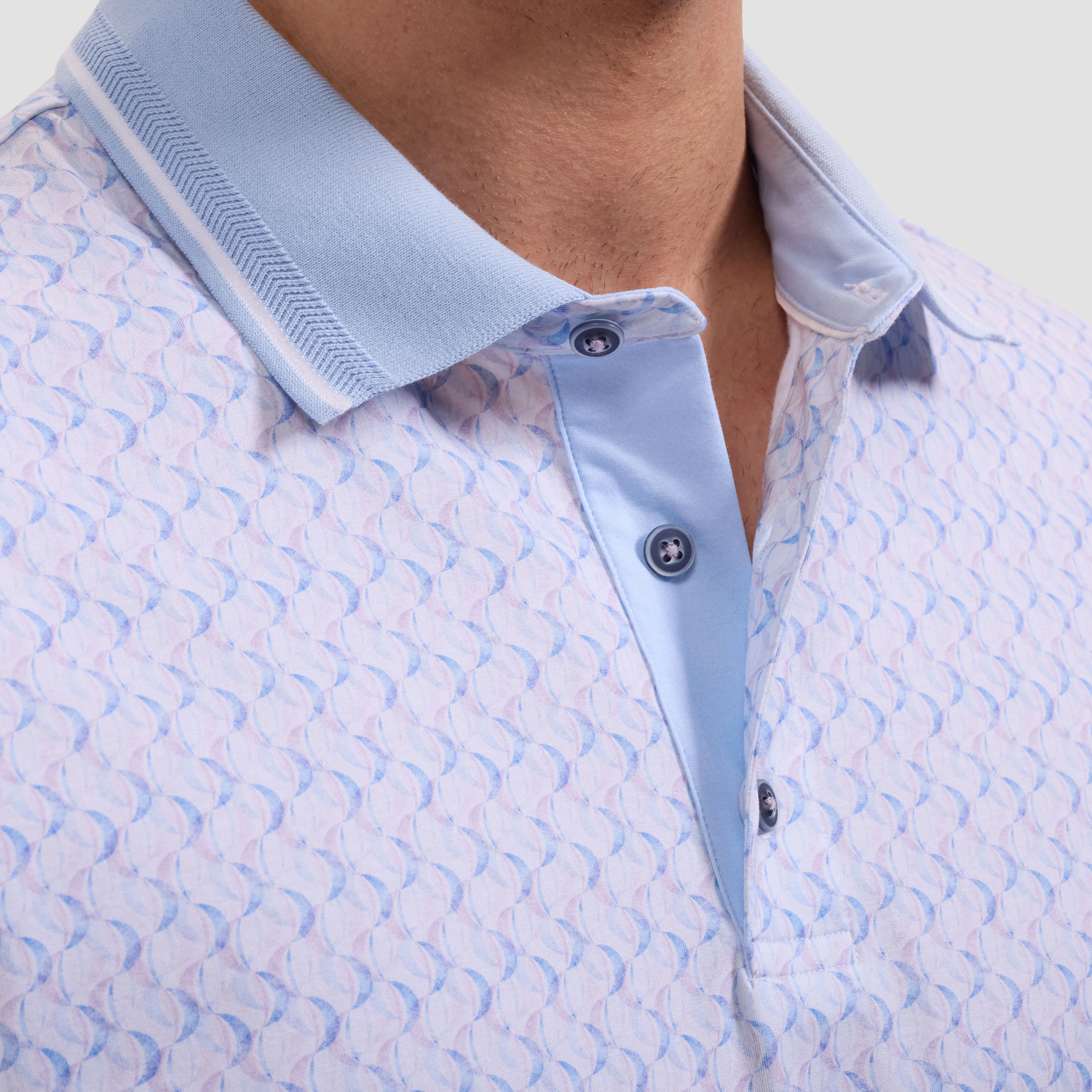 Vidal OoohCotton Geometric Polo Shirt sold by Bugatchi product image thumbnail 5