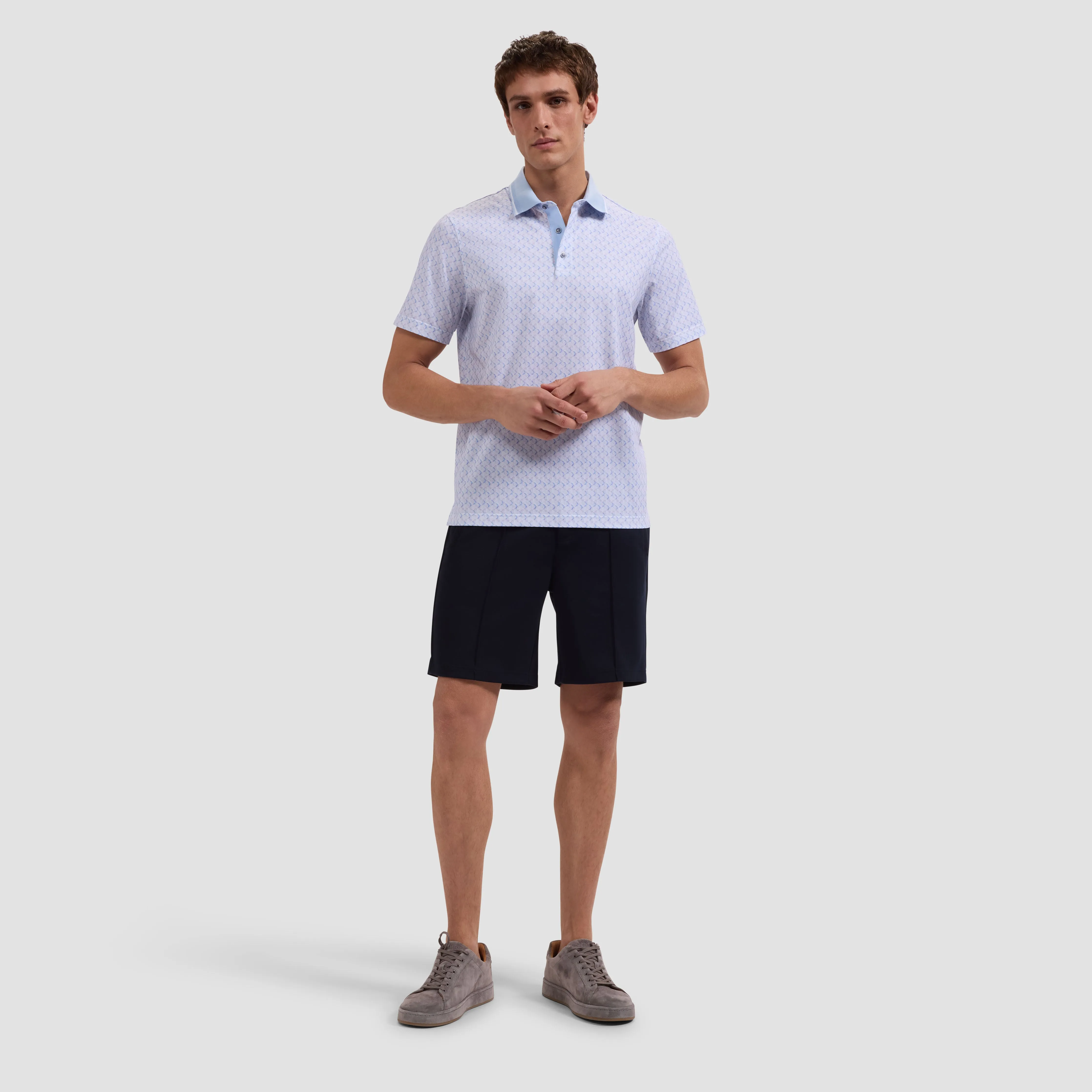 Vidal OoohCotton Geometric Polo Shirt sold by Bugatchi product image thumbnail 4