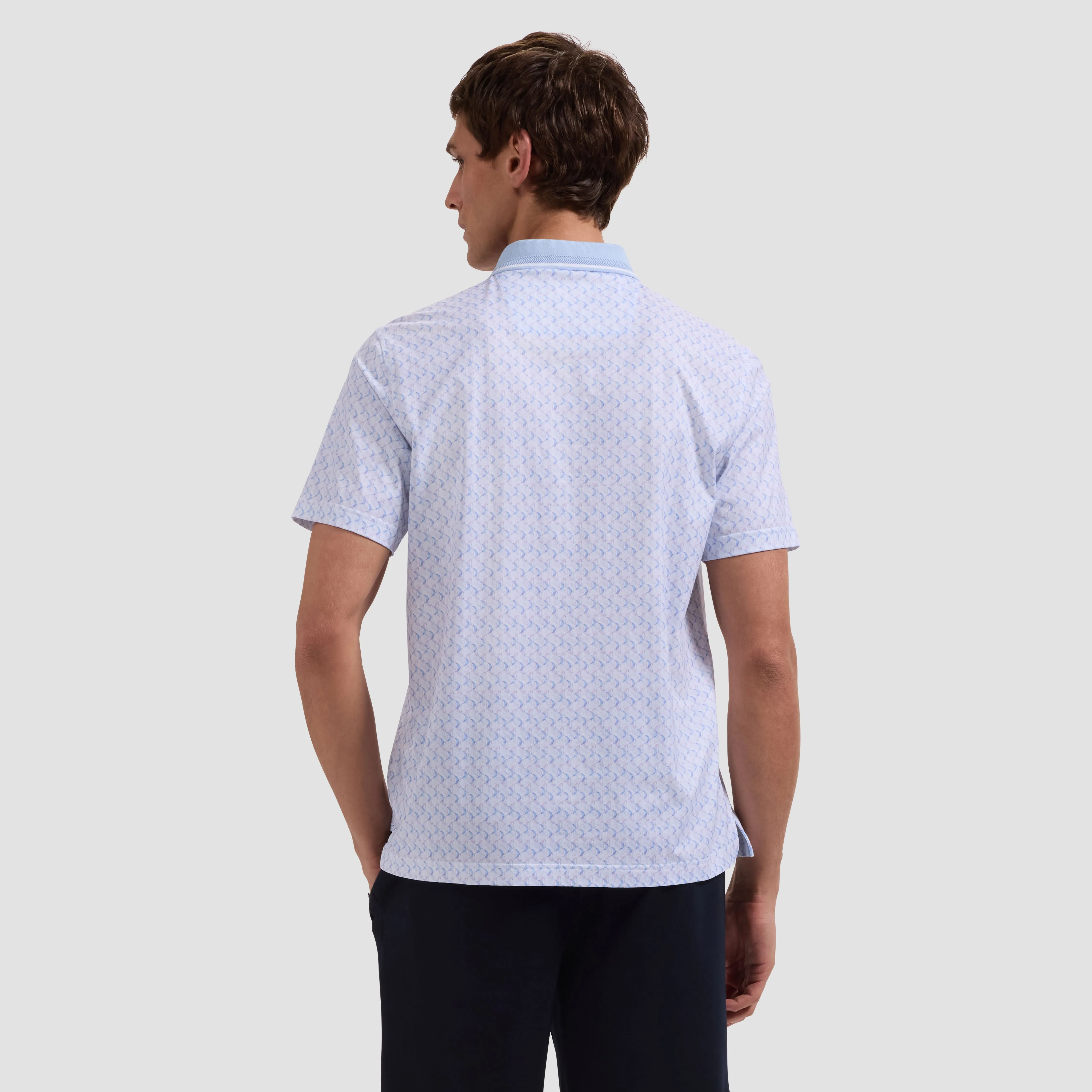 Vidal OoohCotton Geometric Polo Shirt sold by Bugatchi product image thumbnail 3