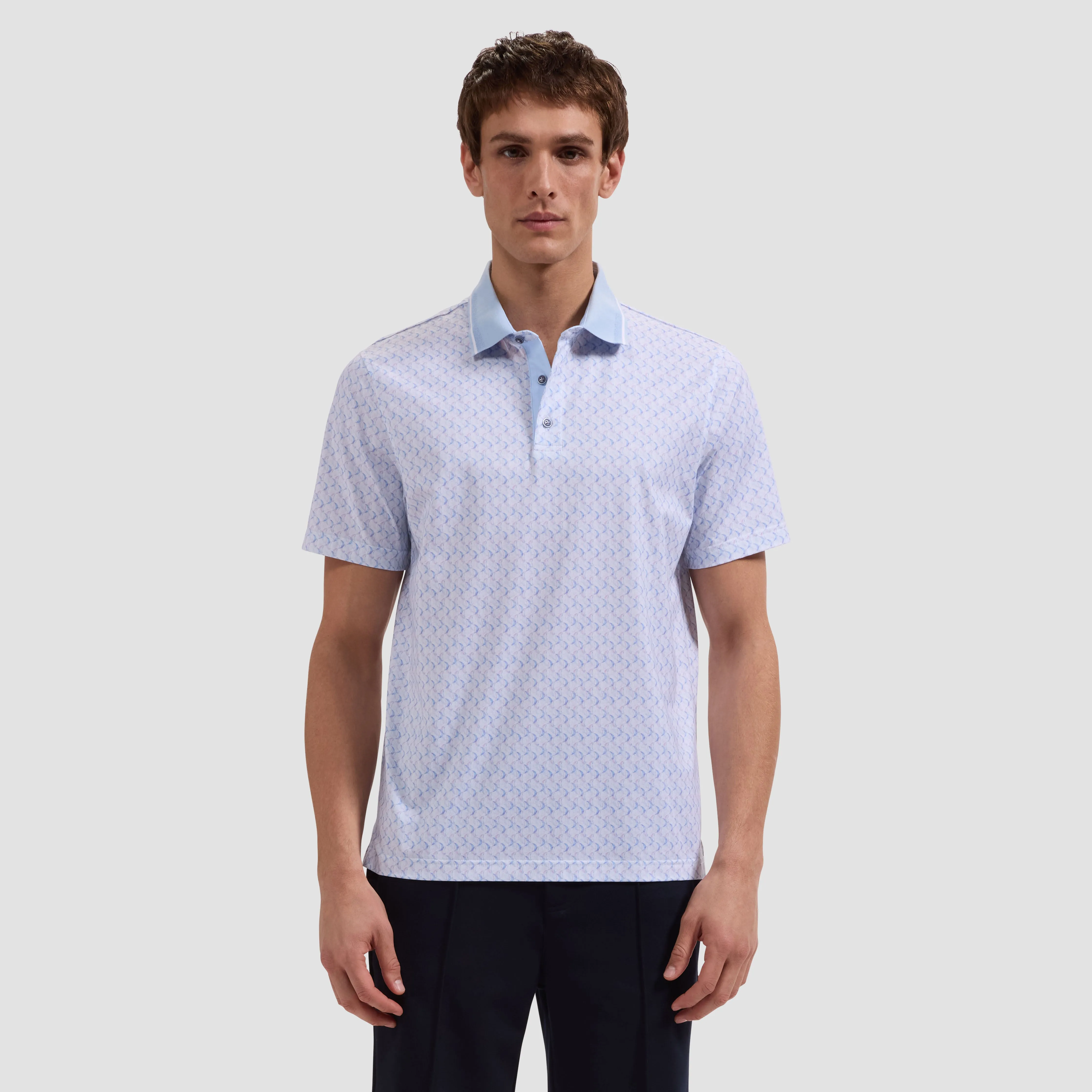 Vidal OoohCotton Geometric Polo Shirt sold by Bugatchi product image thumbnail 2
