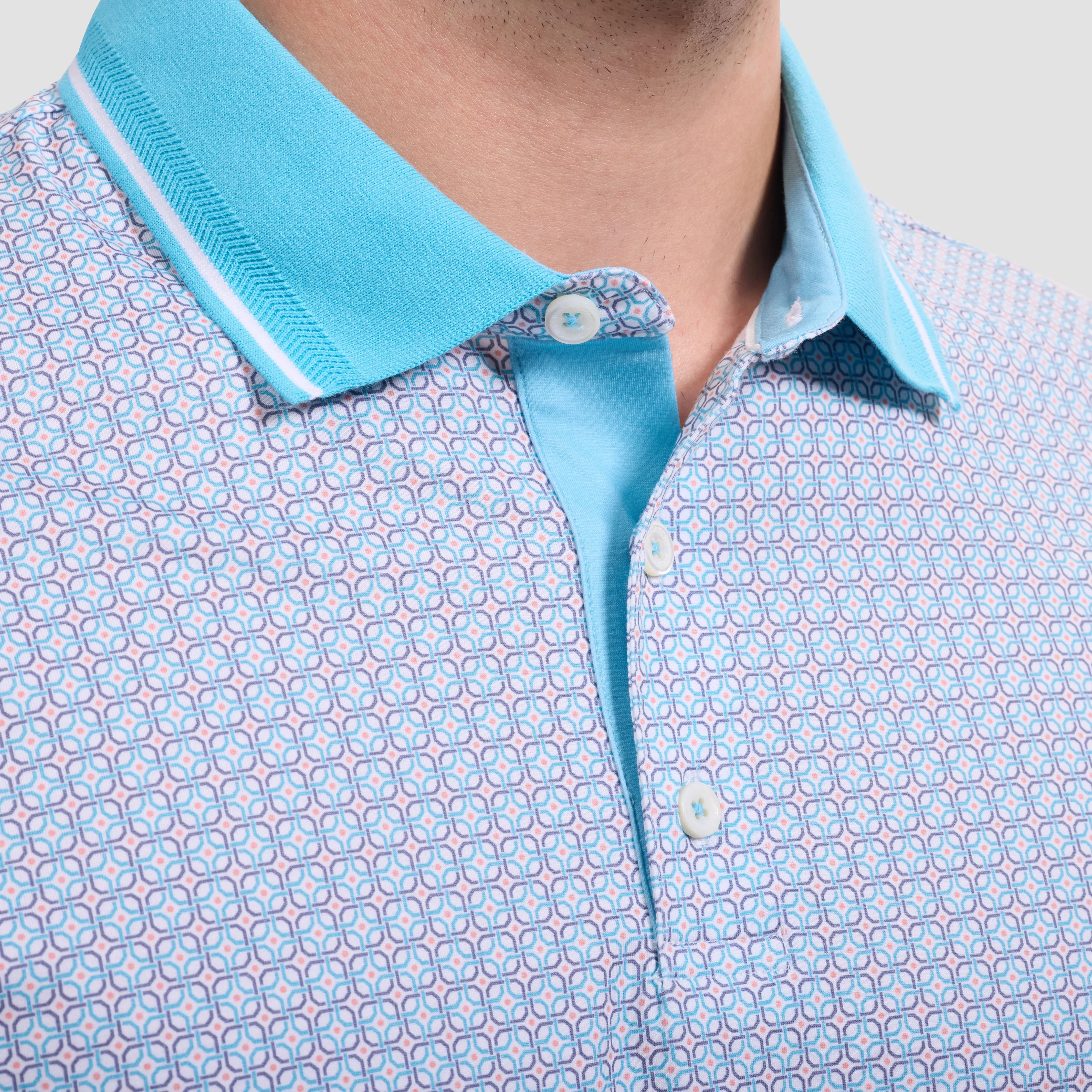 Vidal OoohCotton Geometric Polo Shirt sold by Bugatchi product image thumbnail 5