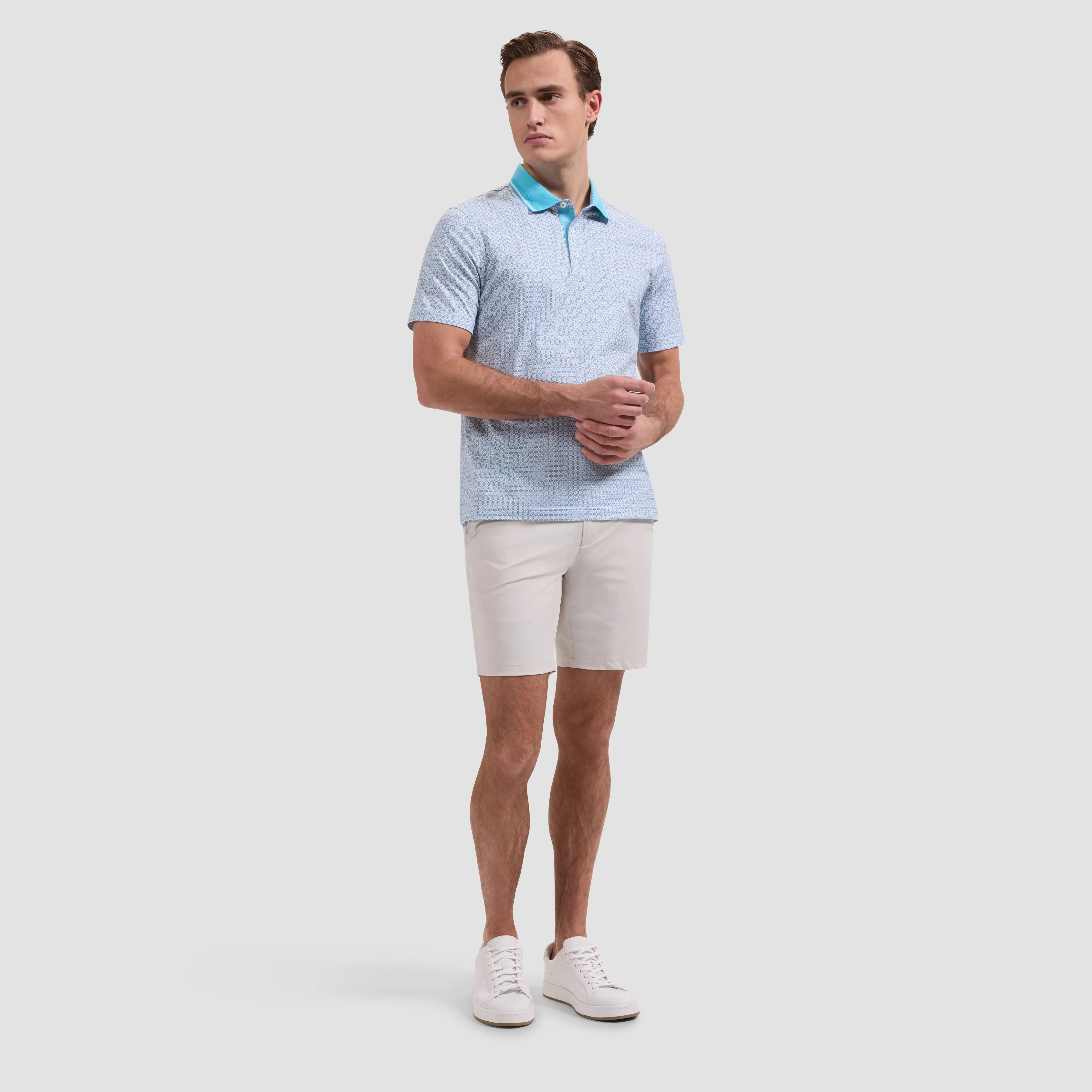 Vidal OoohCotton Geometric Polo Shirt sold by Bugatchi product image thumbnail 4