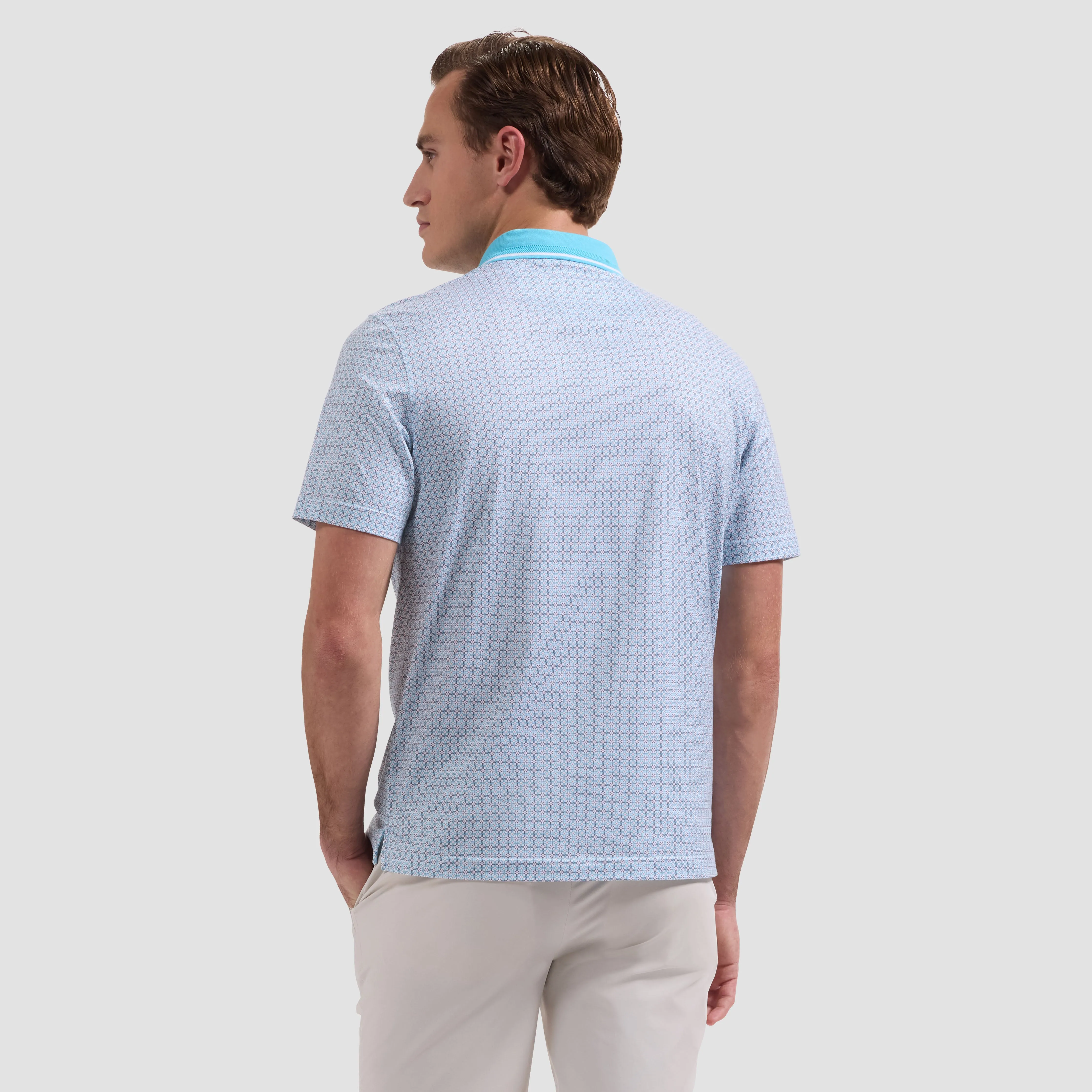 Vidal OoohCotton Geometric Polo Shirt sold by Bugatchi product image thumbnail 3