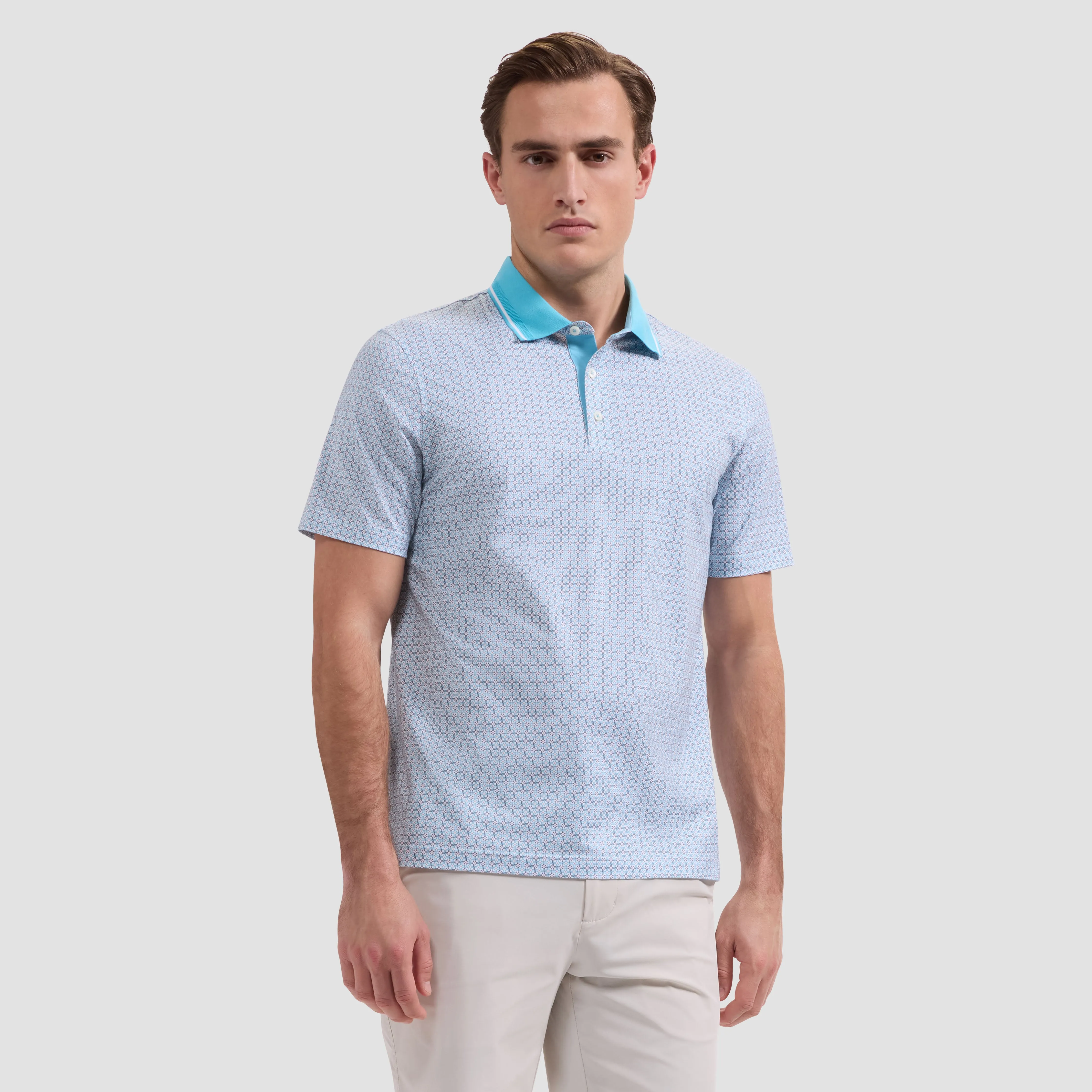Vidal OoohCotton Geometric Polo Shirt sold by Bugatchi product image thumbnail 2