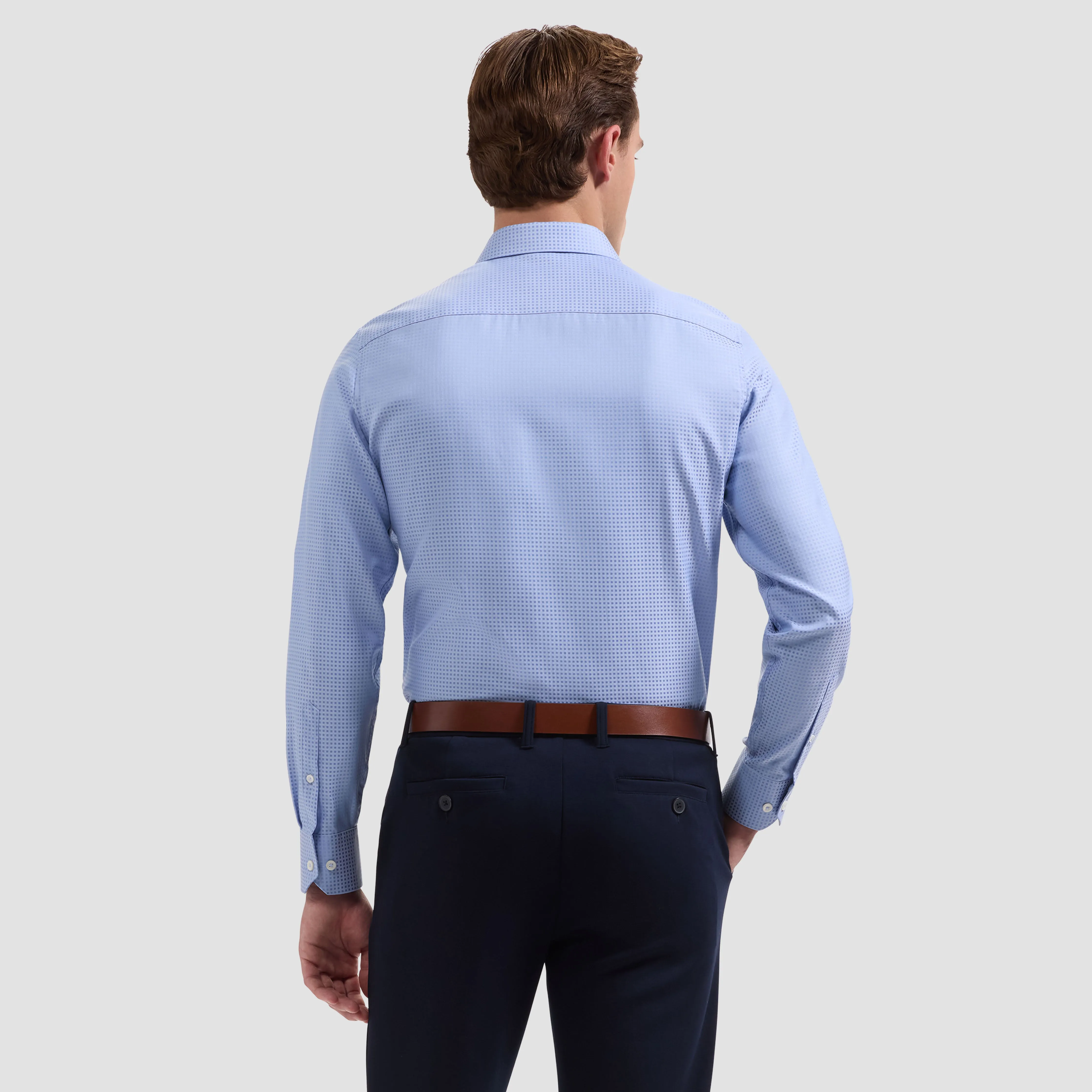 Axel Micro Check Jacquard Shirt sold by Bugatchi product image thumbnail 3