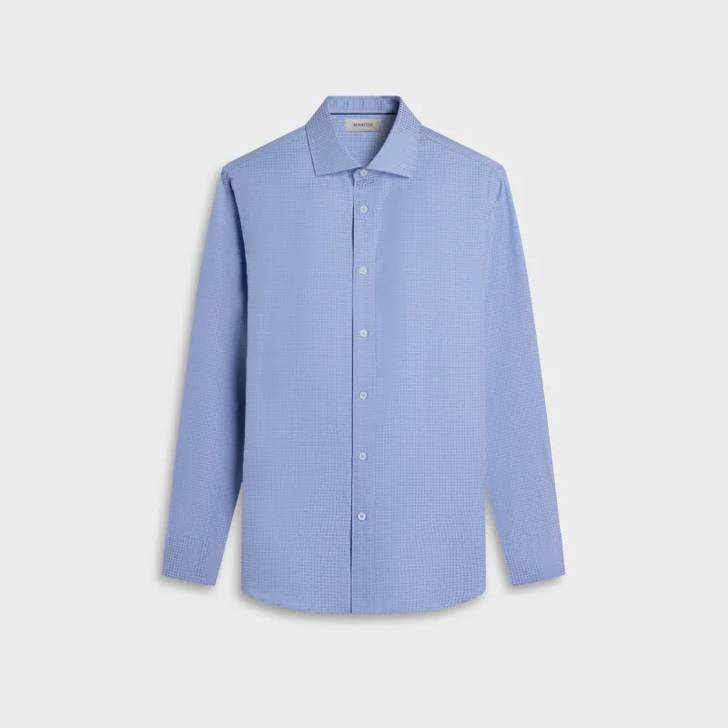Axel Micro Check Jacquard Shirt made by Bugatchi