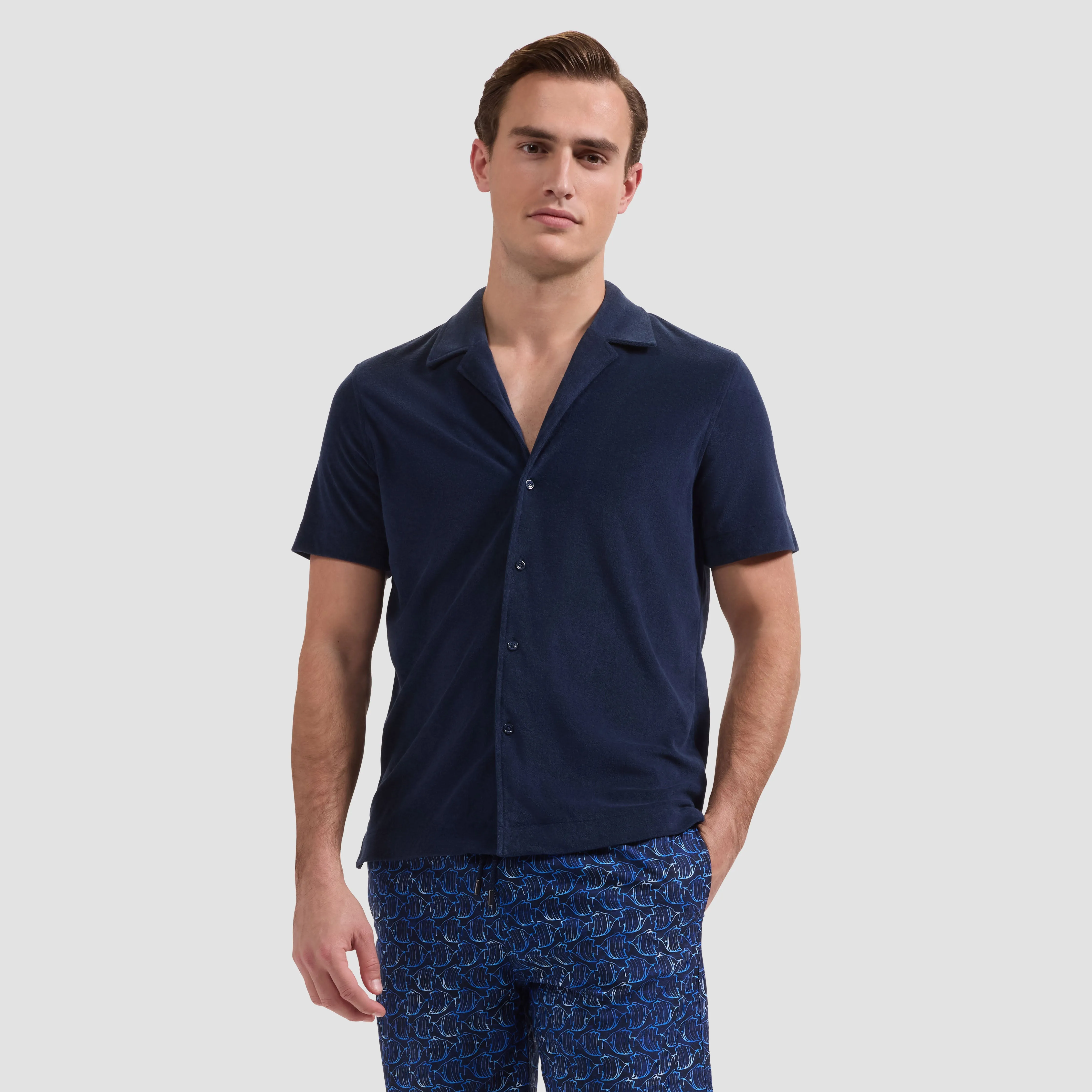 French Terry Camp Shirt sold by Bugatchi product image thumbnail 2