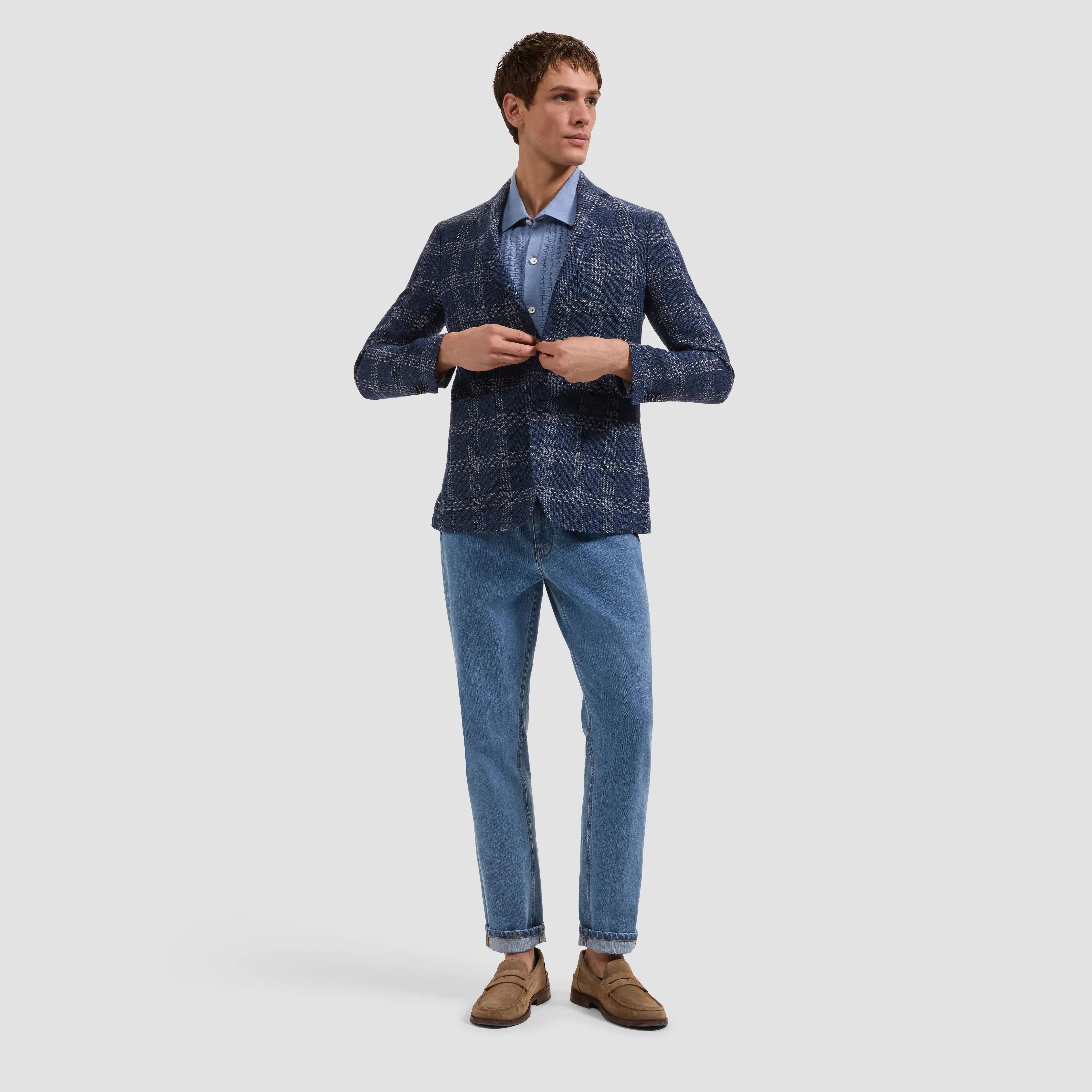 Windowpane Two-Button Blazer sold by Bugatchi product image thumbnail 4