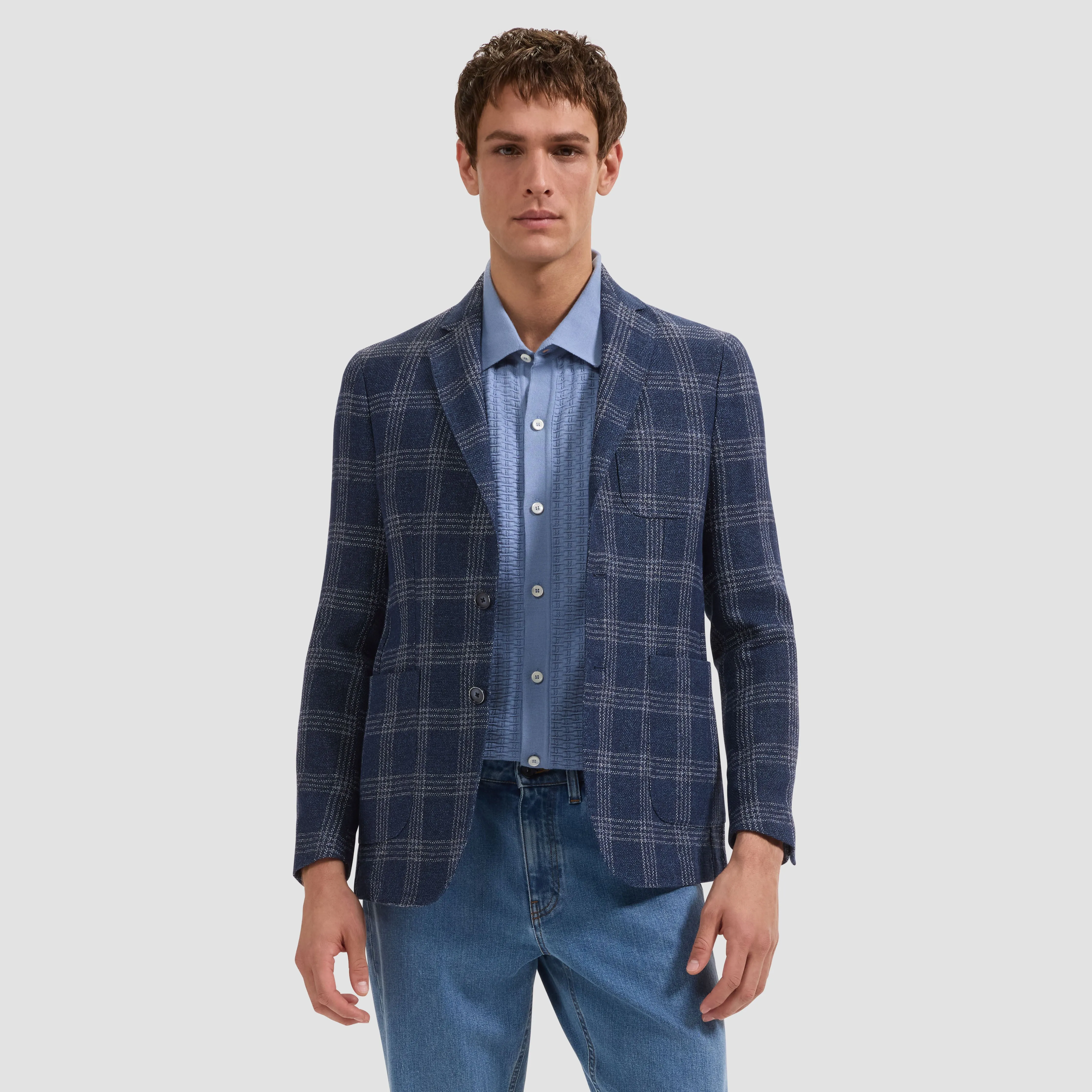 Windowpane Two-Button Blazer sold by Bugatchi product image thumbnail 2