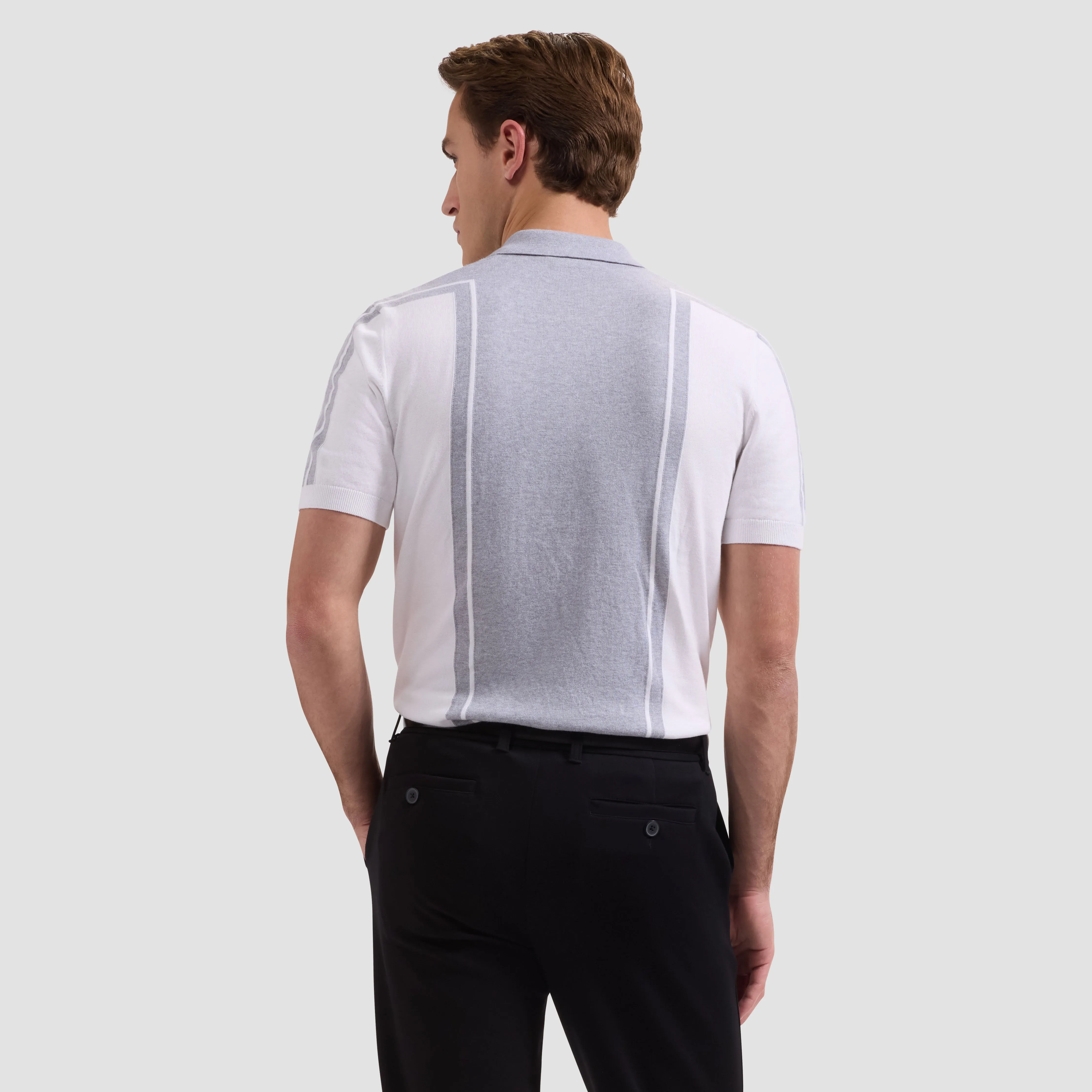 Contrast Panel Short-Sleeve Quarter-Zip Sweater sold by Bugatchi product image thumbnail 3