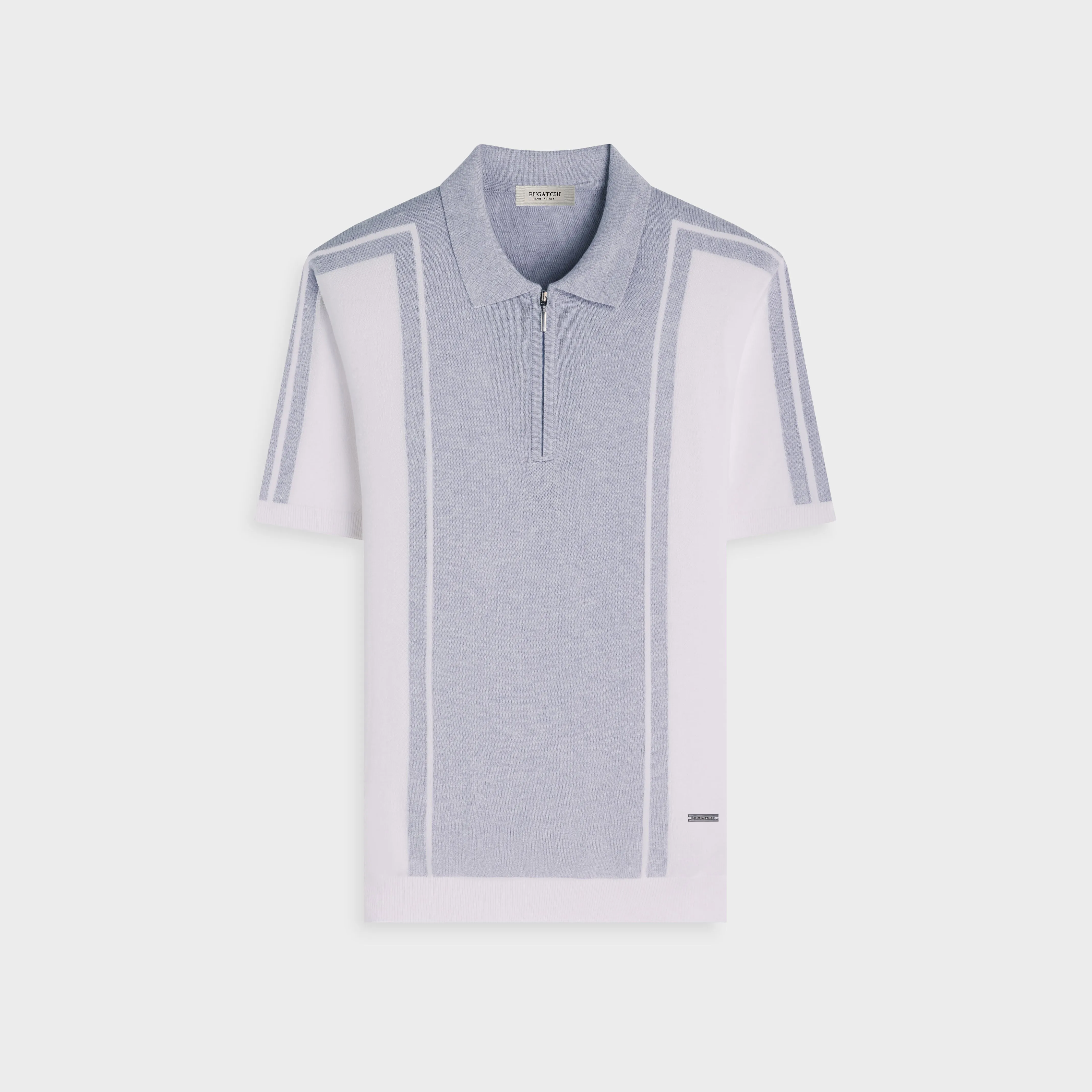 Contrast Panel Short-Sleeve Quarter-Zip Sweater sold by Bugatchi