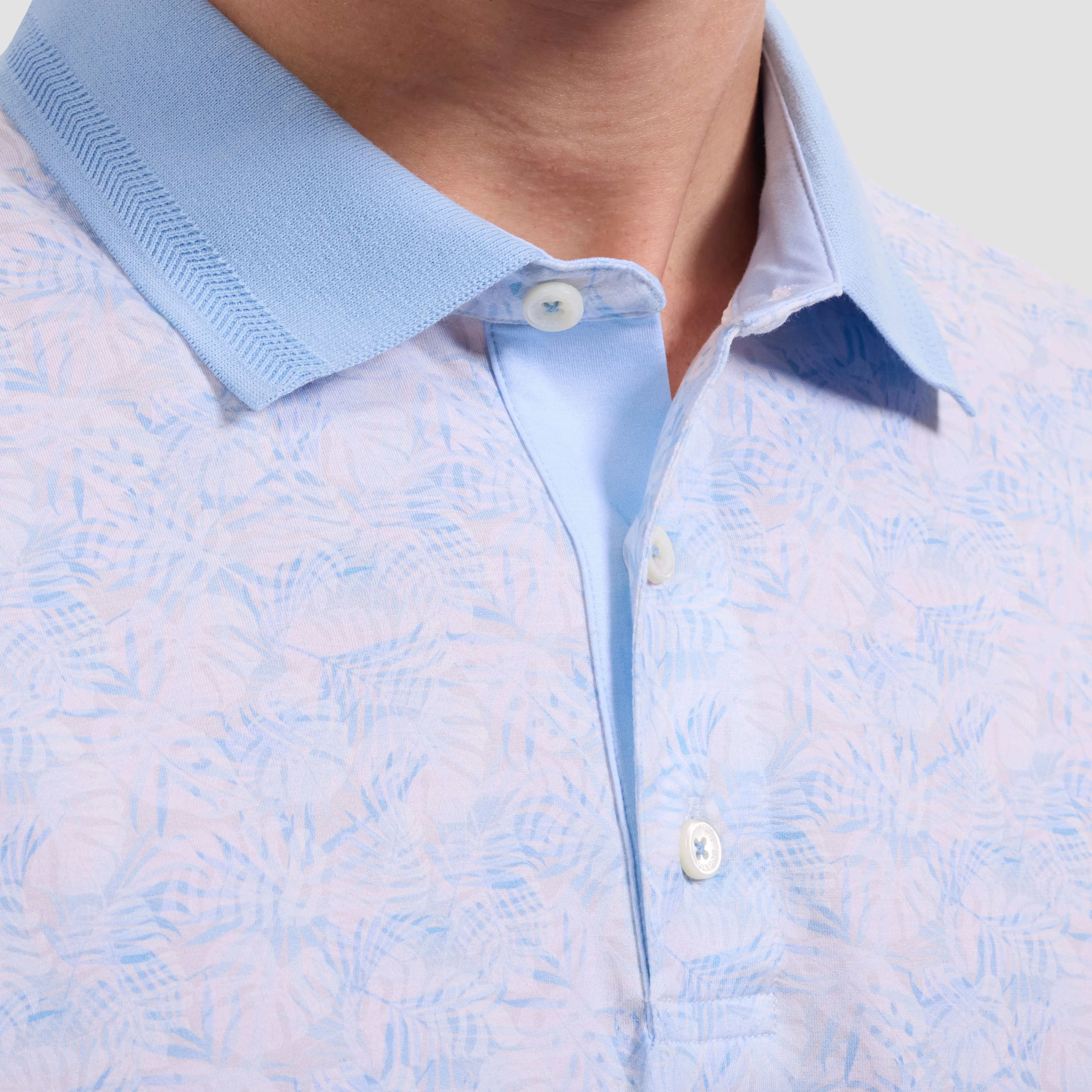 Oliver OoohCotton Leaf Print Polo Shirt sold by Bugatchi product image thumbnail 5