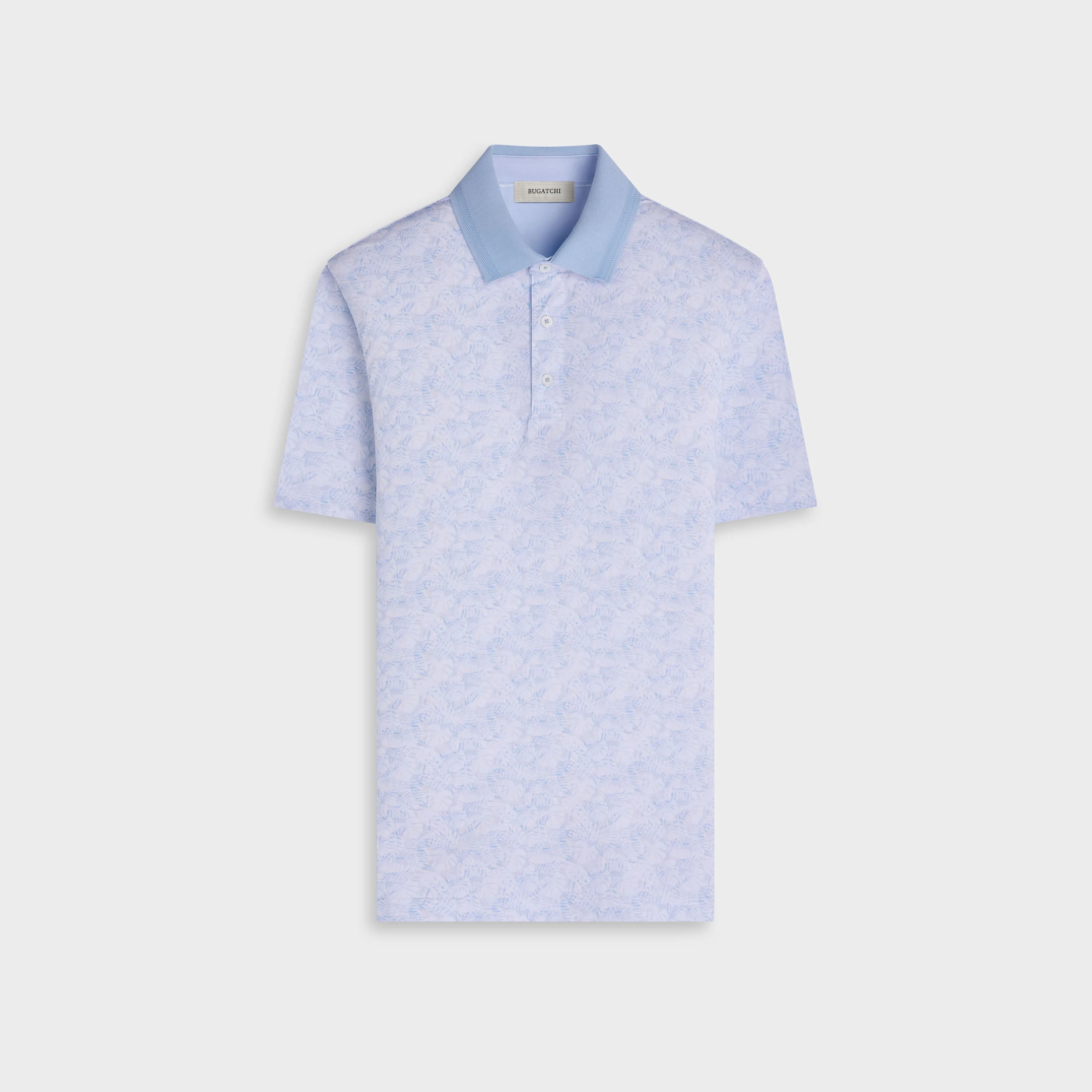 Oliver OoohCotton Leaf Print Polo Shirt sold by Bugatchi