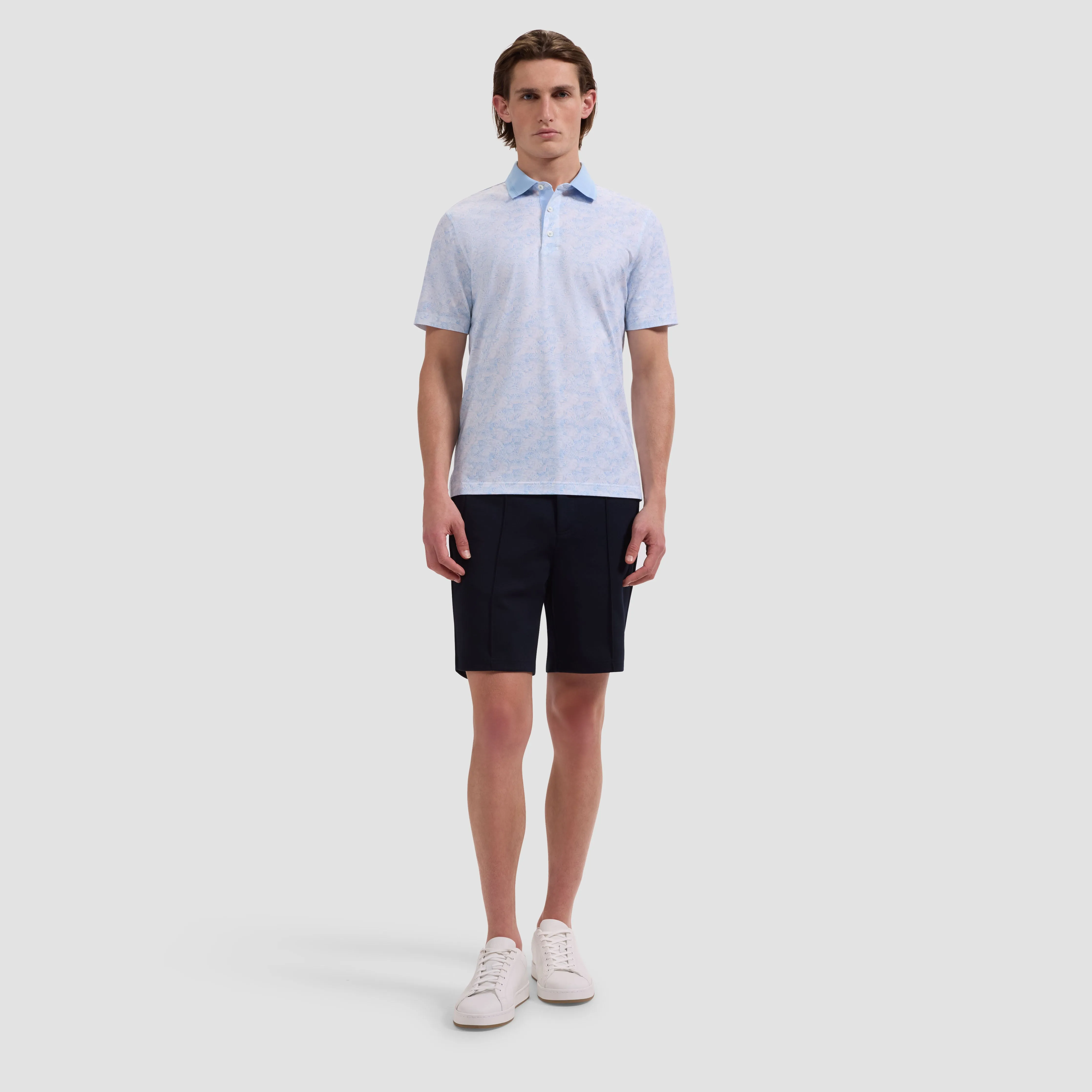 Oliver OoohCotton Leaf Print Polo Shirt sold by Bugatchi product image thumbnail 4